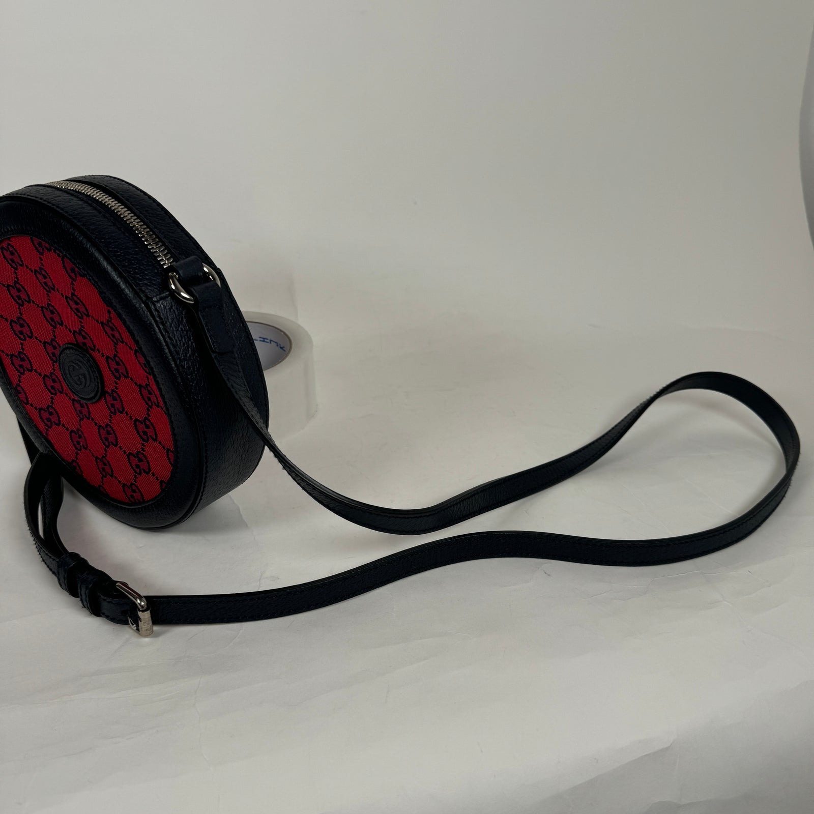 Gucci Red GG Canvas Marmont Round Crossbody Bag