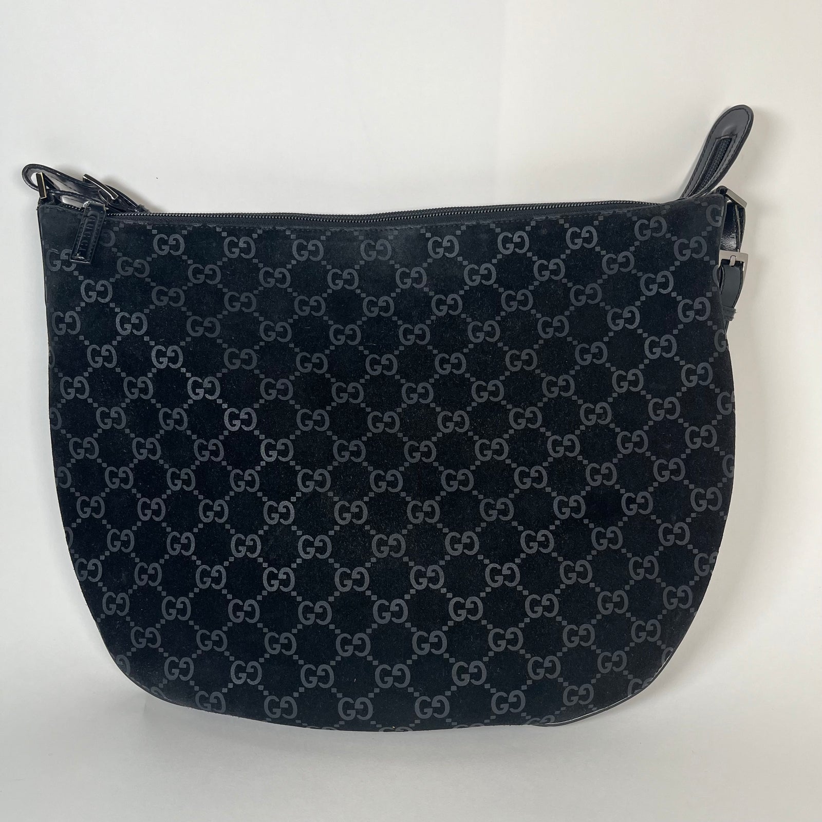 Gucci GG Monogram Suede Hobo Bag