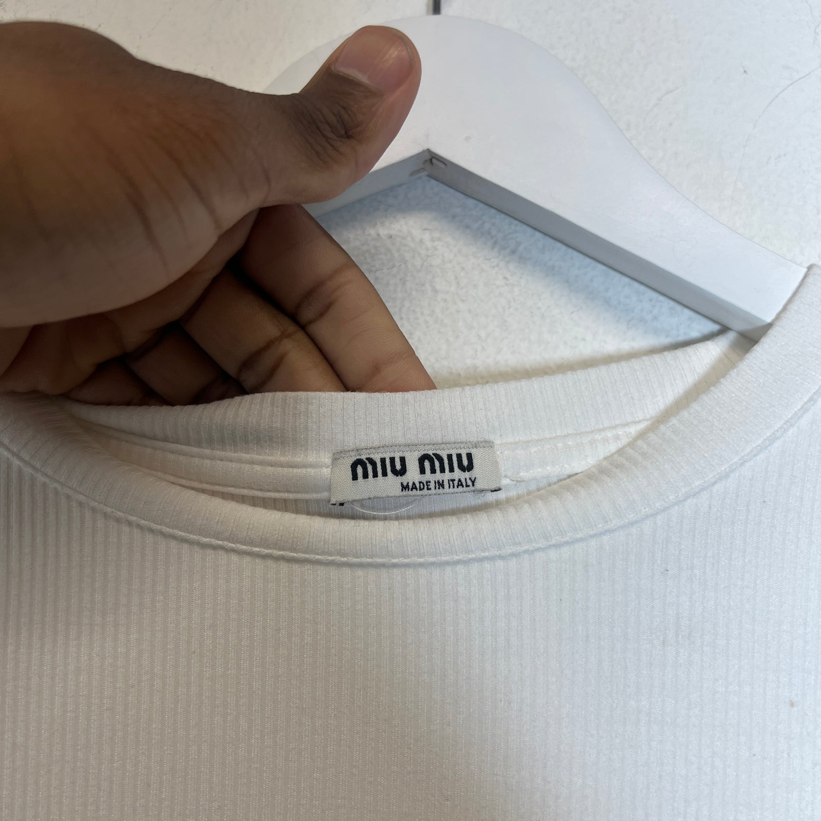 Miu Miu Ribbed Knit Longsleeve Shirt Size L