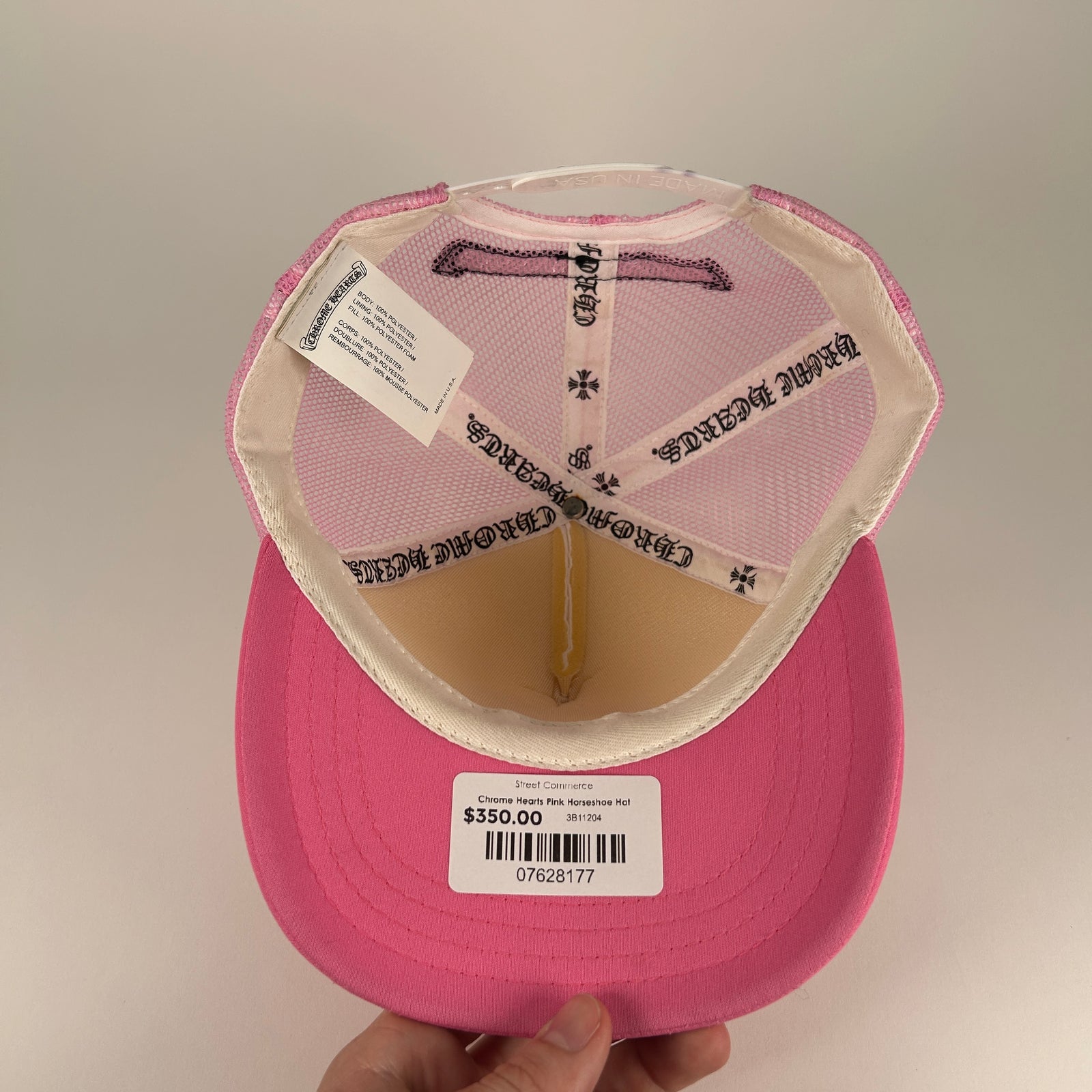 Chrome Hearts Pink Horseshoe Trucker Hat