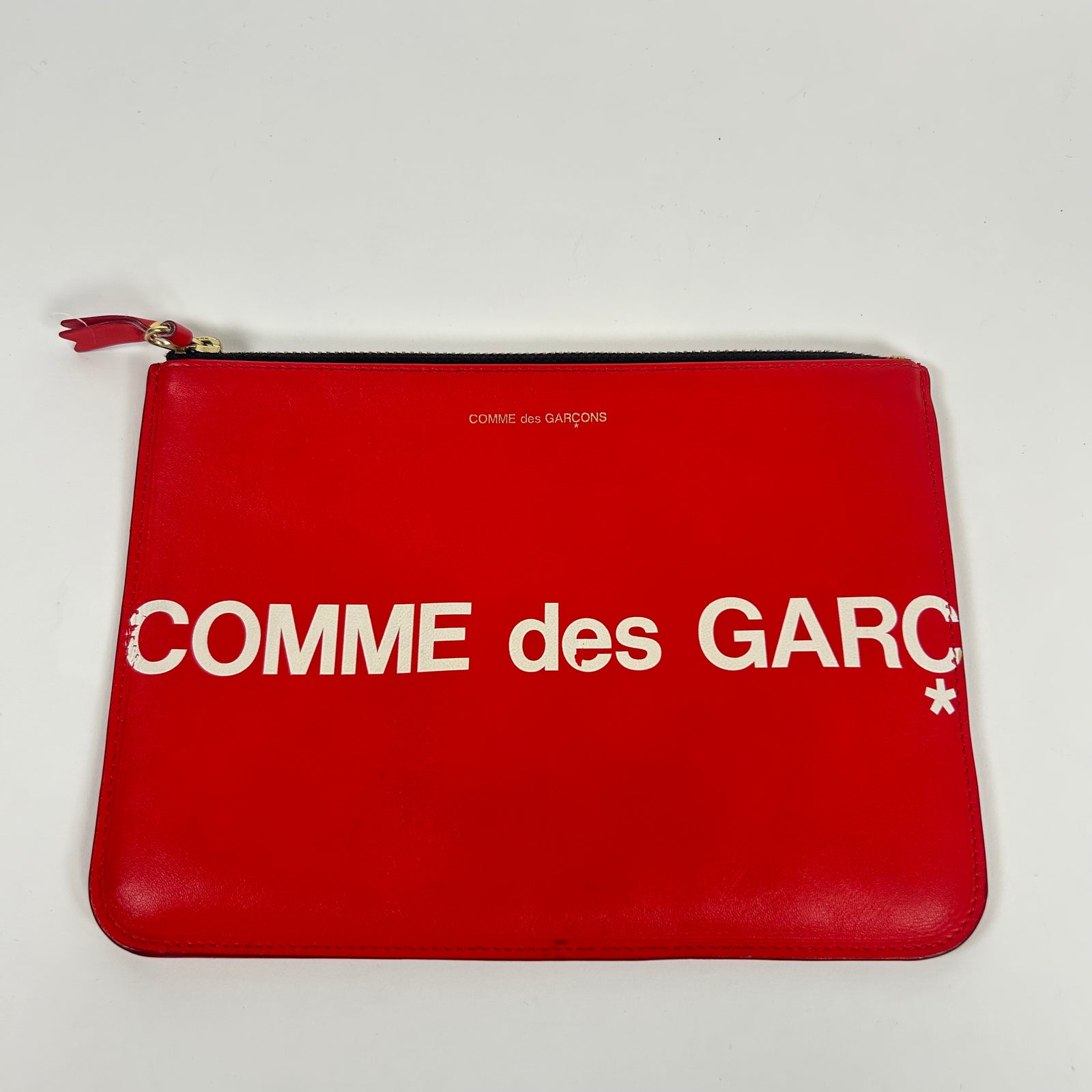 Comme Des Garcons Red Huge Logo Pouch
