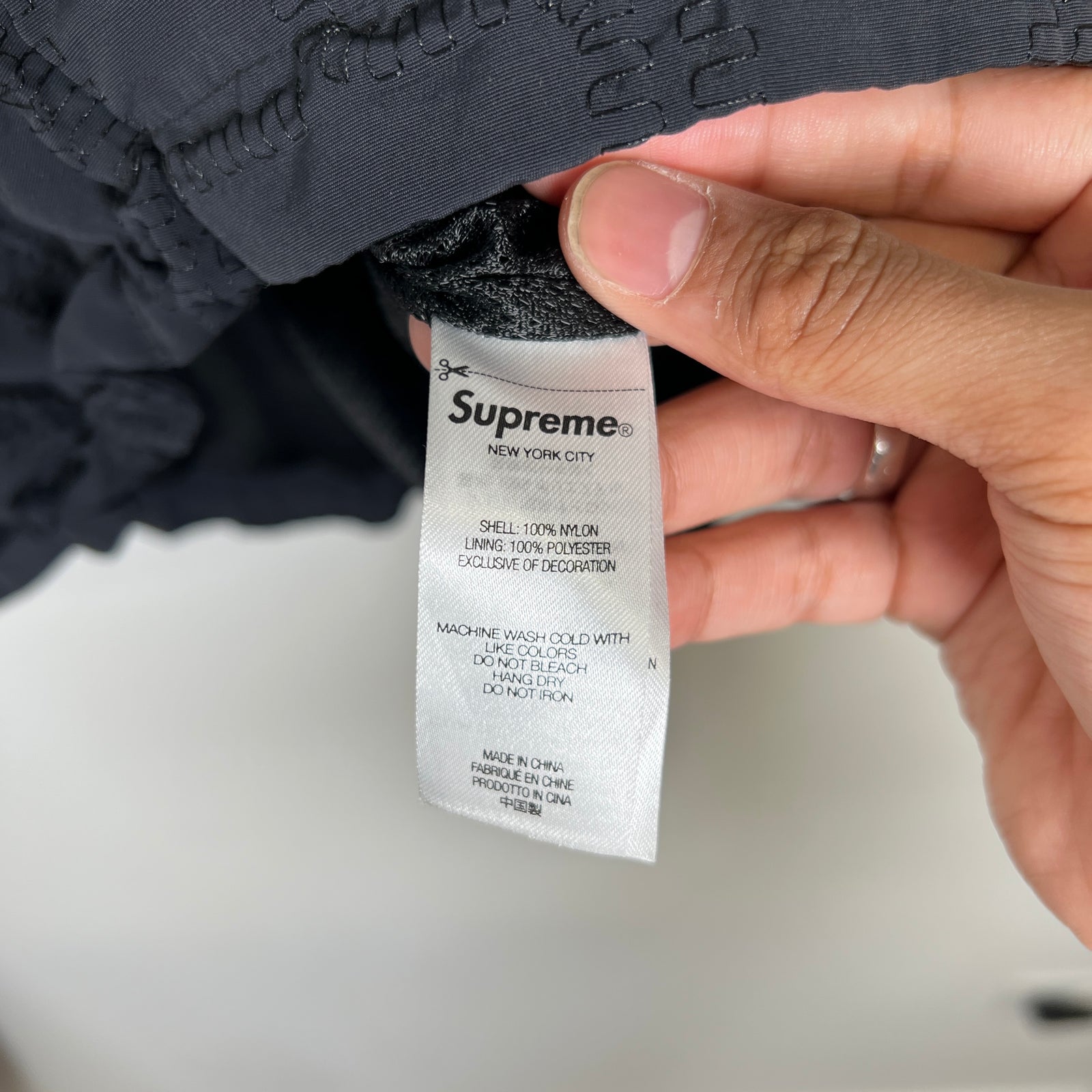 Supreme Black Stitch Logo Windbreaker Size M