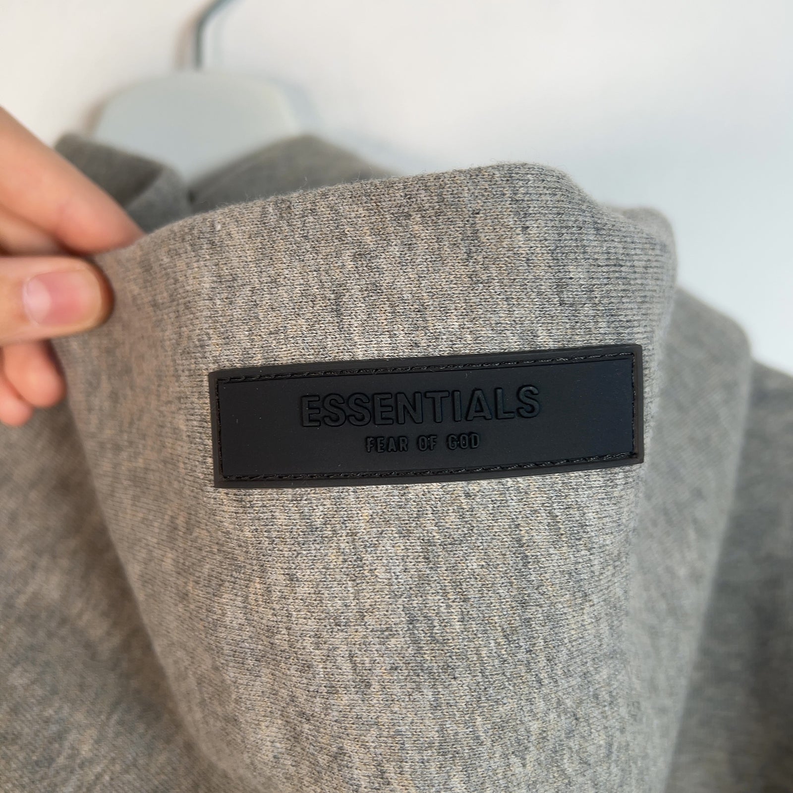 Essentials Grey Logo Hoodie Size L