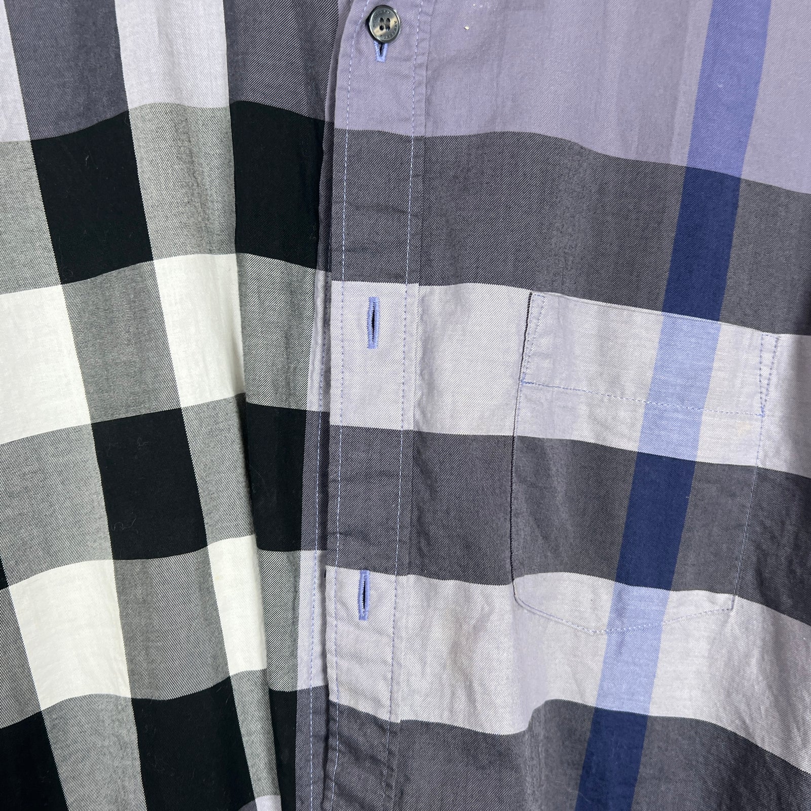 Burberry Purple Plaid Shirt Size L