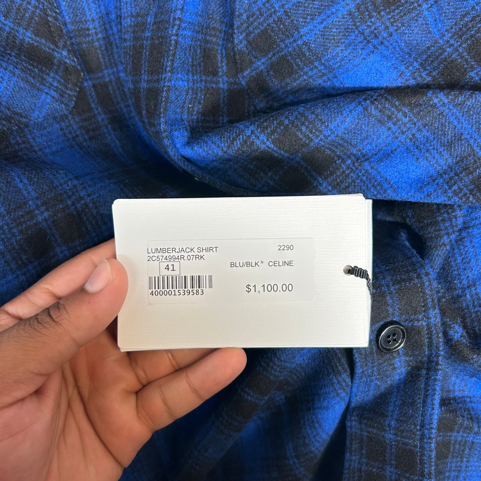 Celine Blue Wool Flannel Size M