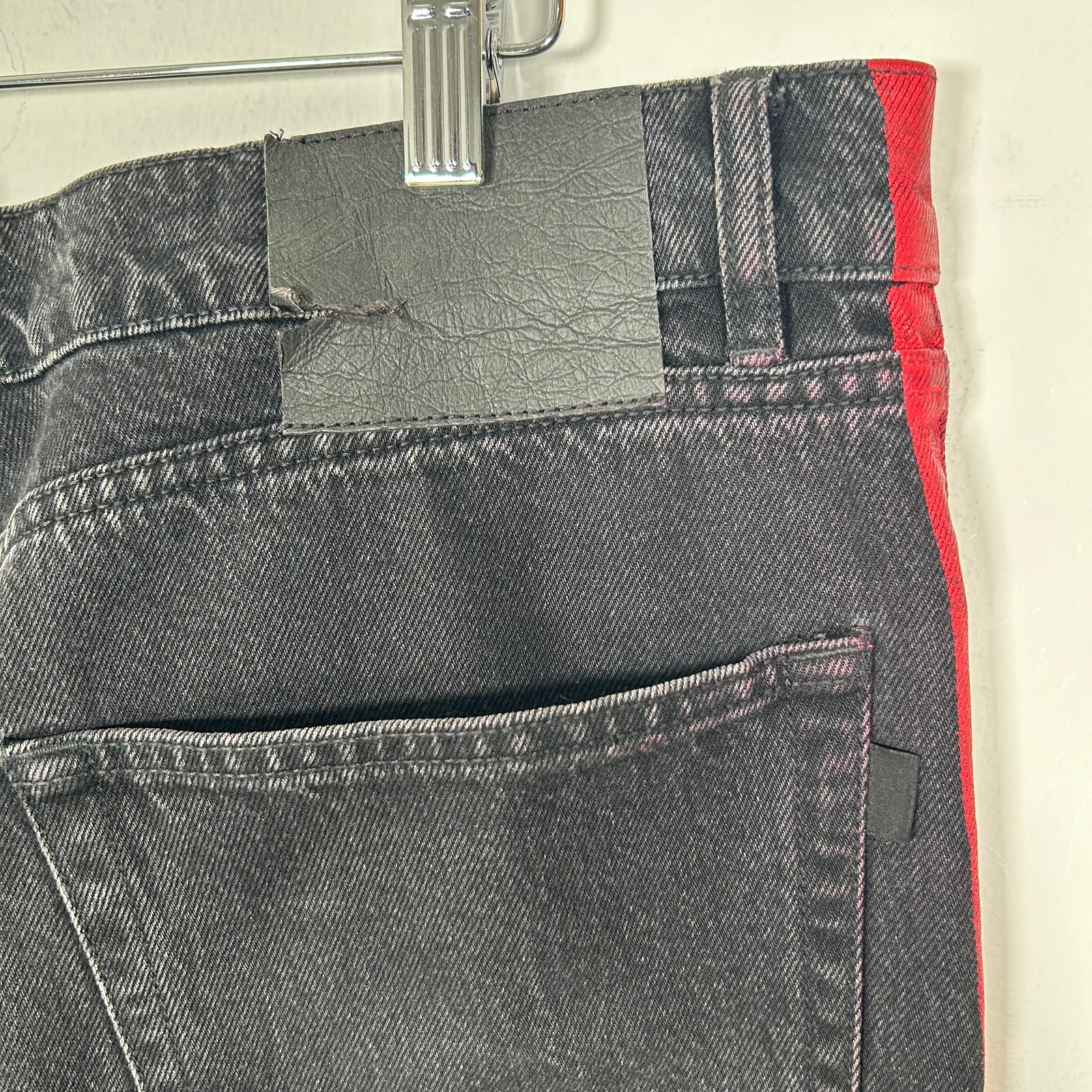 Balenciaga Red Striped Black Jeans Size 34