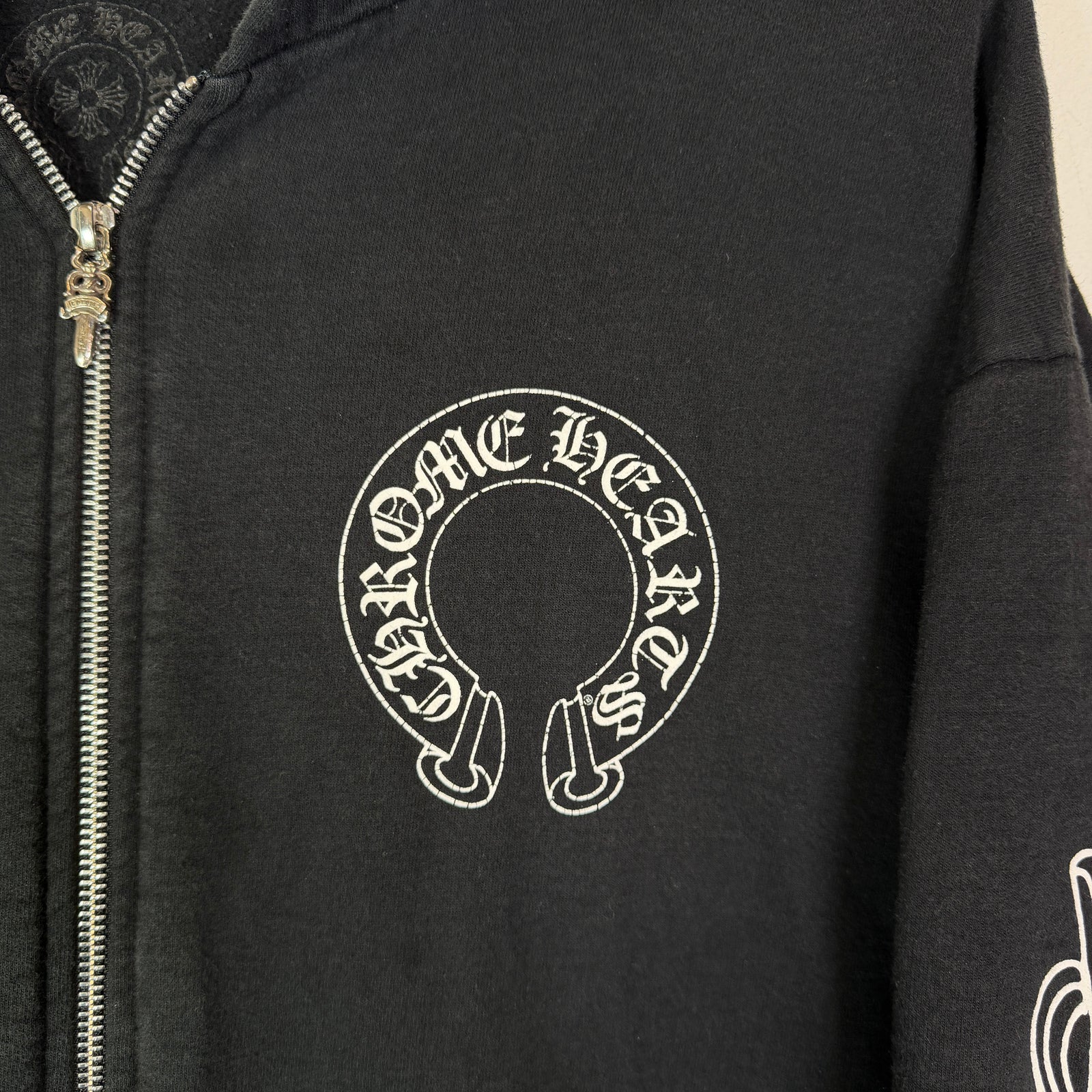 Chrome Hearts Horseshoe Floral Cross Zip-Up Hoodie