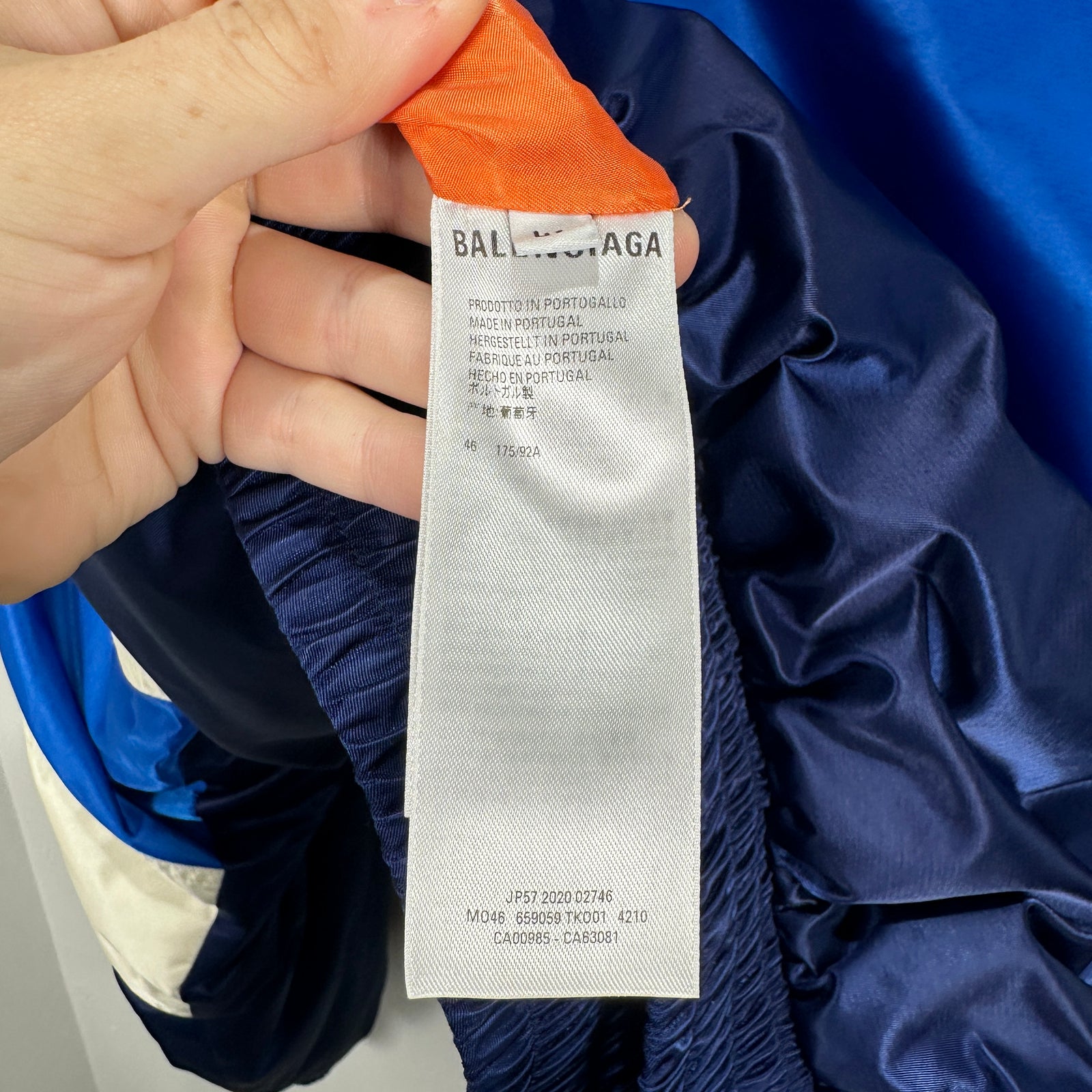 Balenciaga Padded Blue Ski Satin Jacker Size L