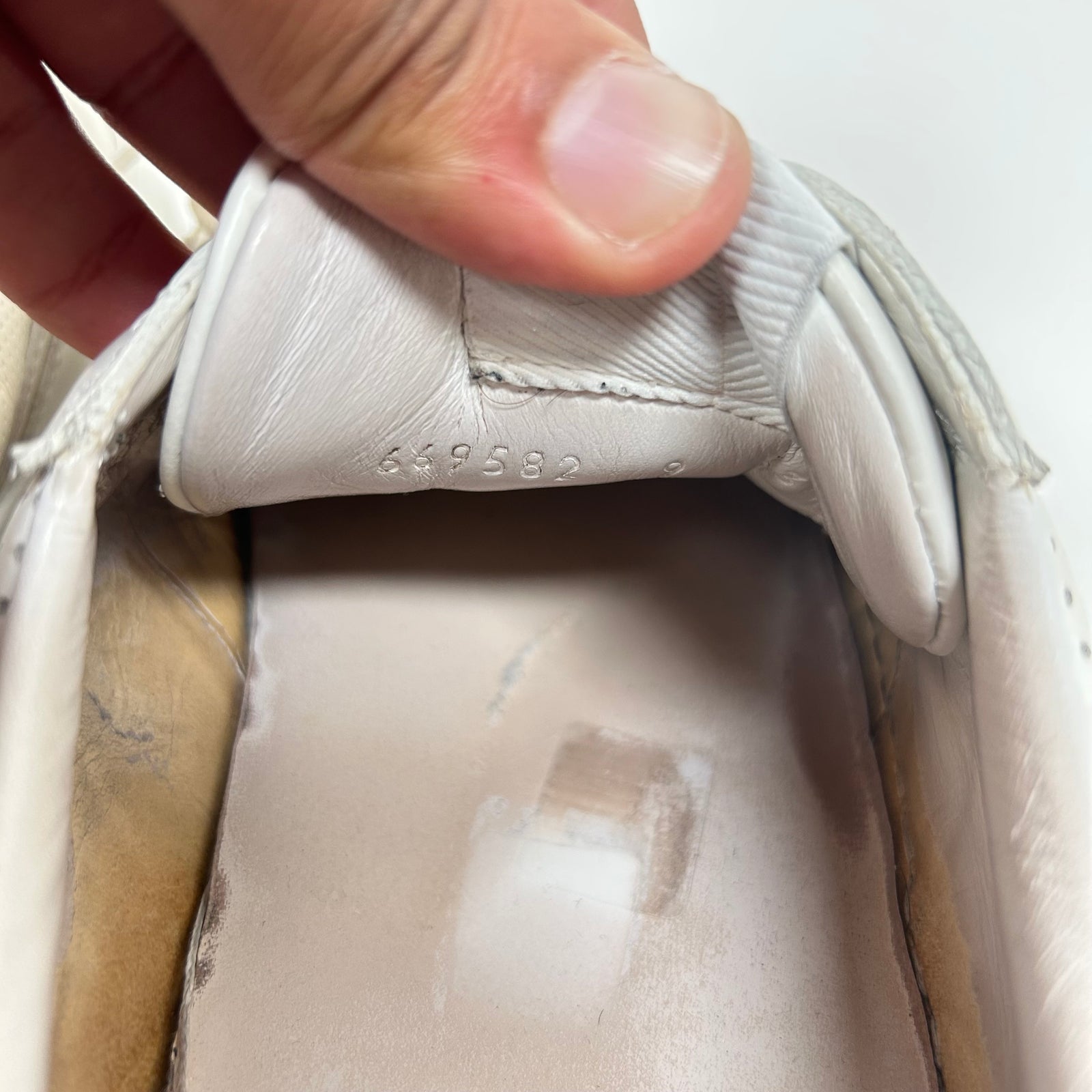 Gucci White GG Embossed Sneakers Size 10