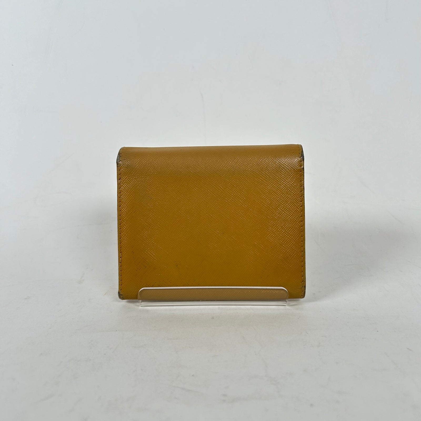 Prada Yellow Saffiano Trifold Wallet