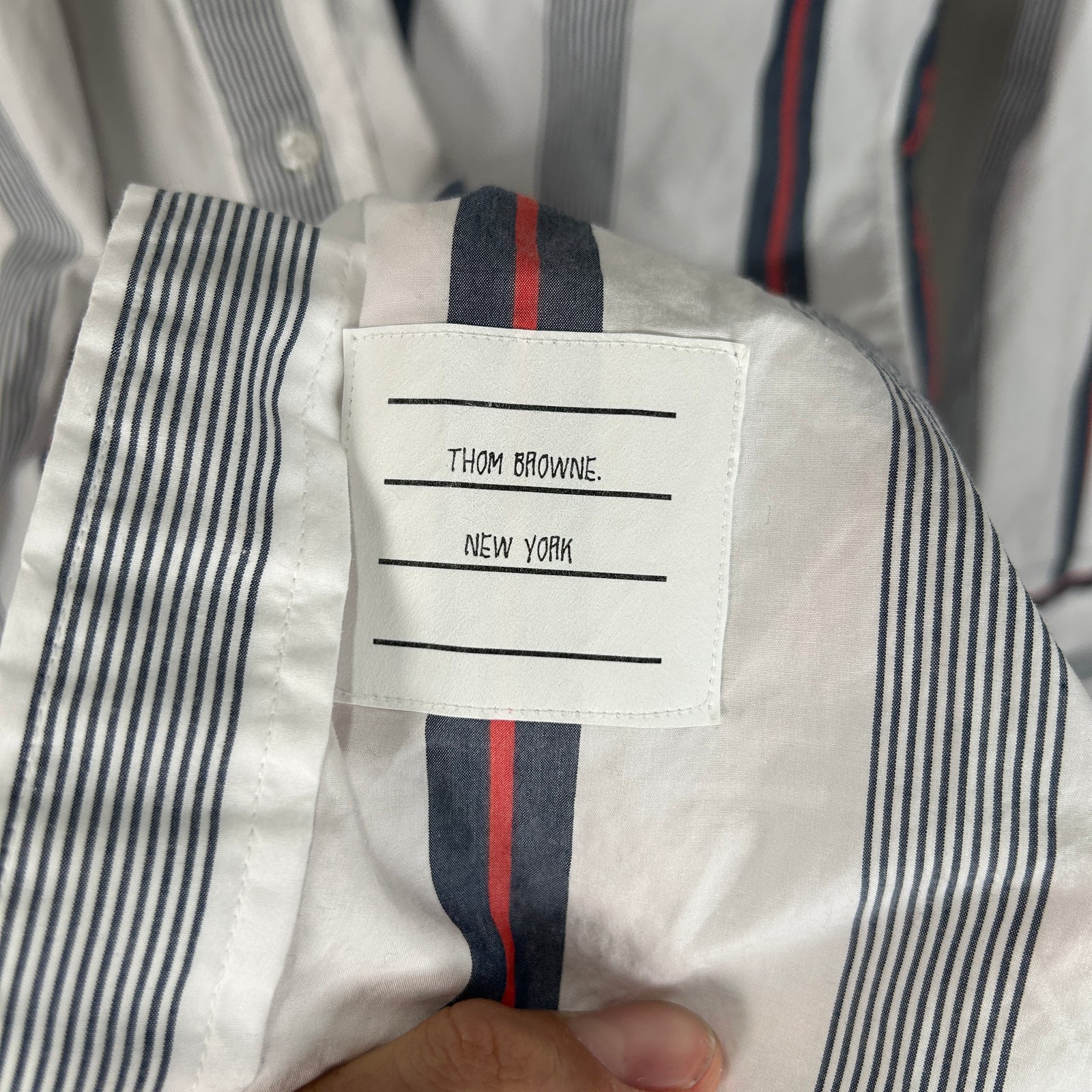 Thom Browne Pinstripe Button Up Shirt Size 0