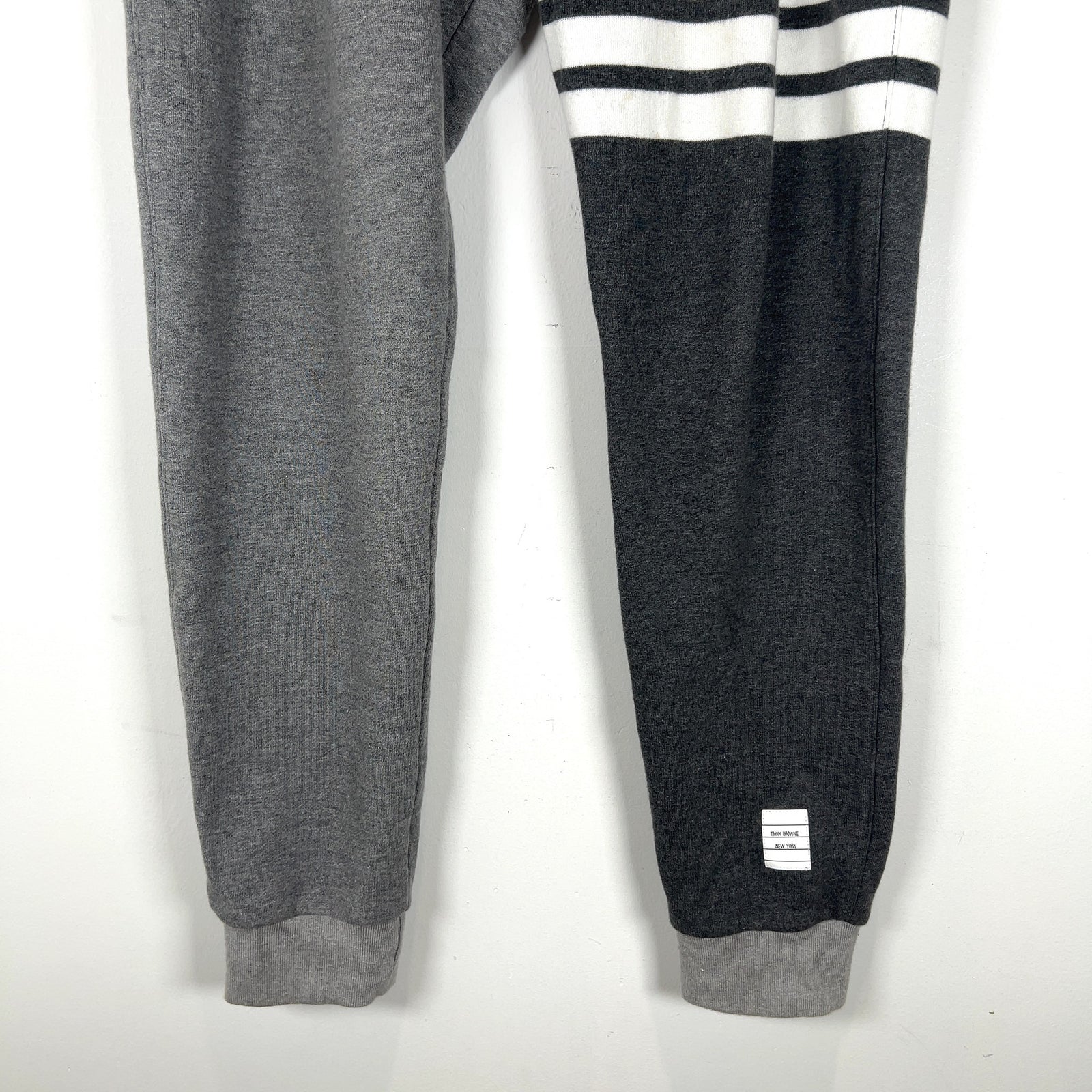 Thom Browne Grey Color Block 4-Bar Sweatpants