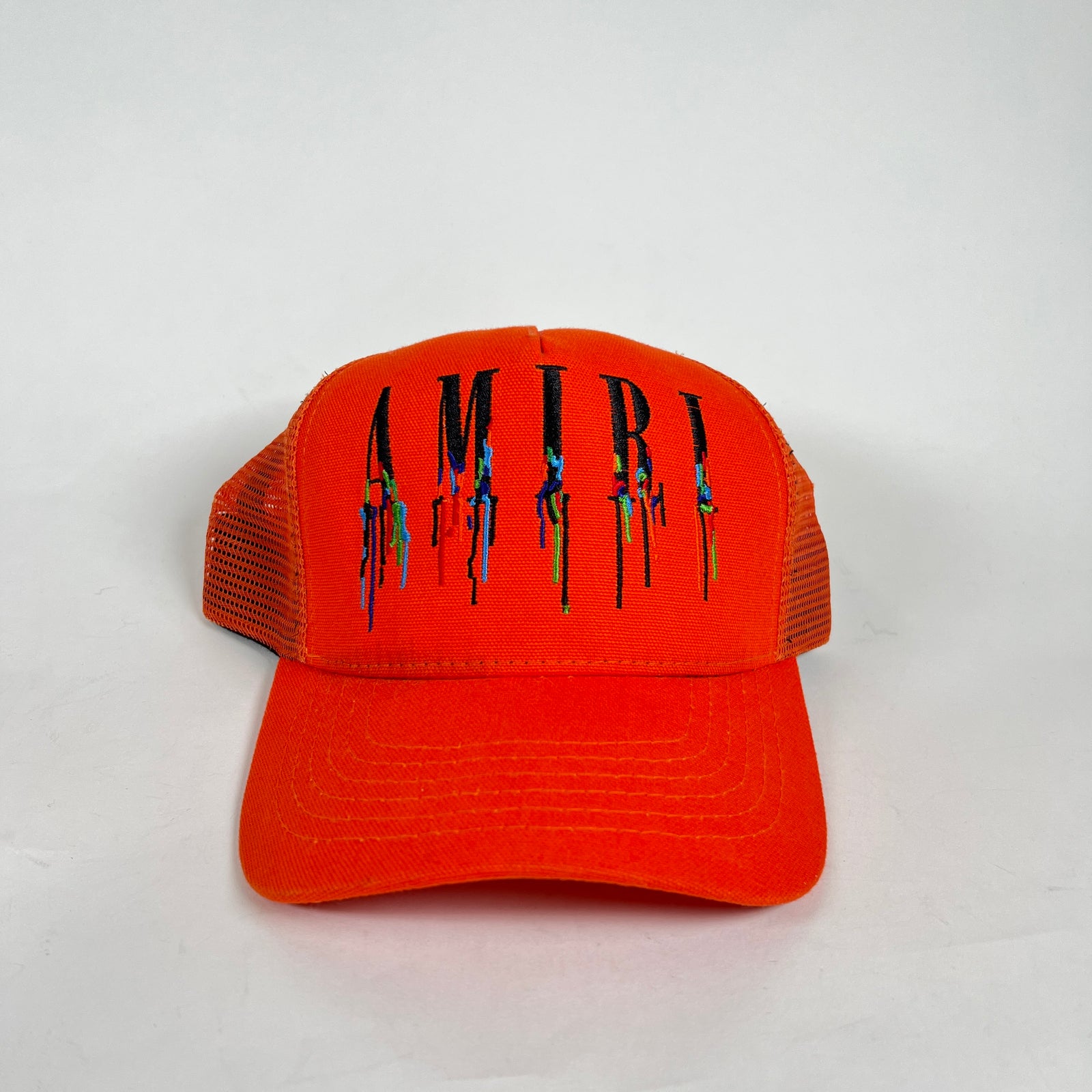 Amiri Paint Drip Logo Orange Trucker
