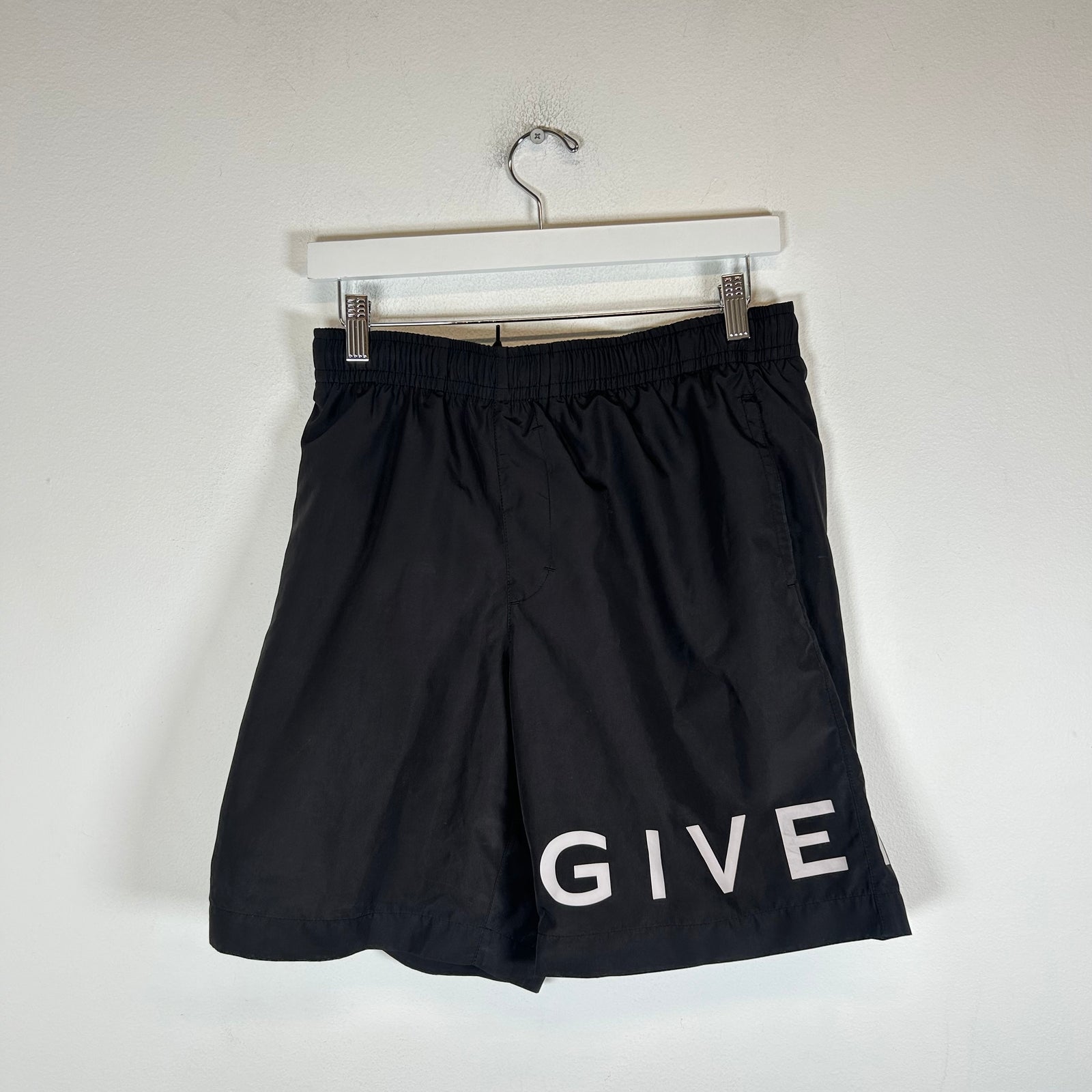Givenchy Black Logo Nylon Shorts Size S