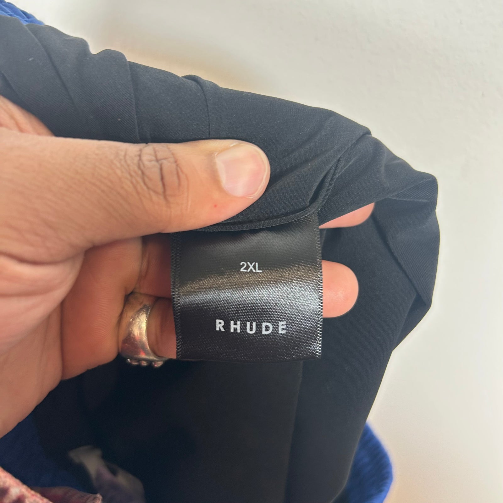 Rhude Blue Logo Nylon Shorts Size XXL