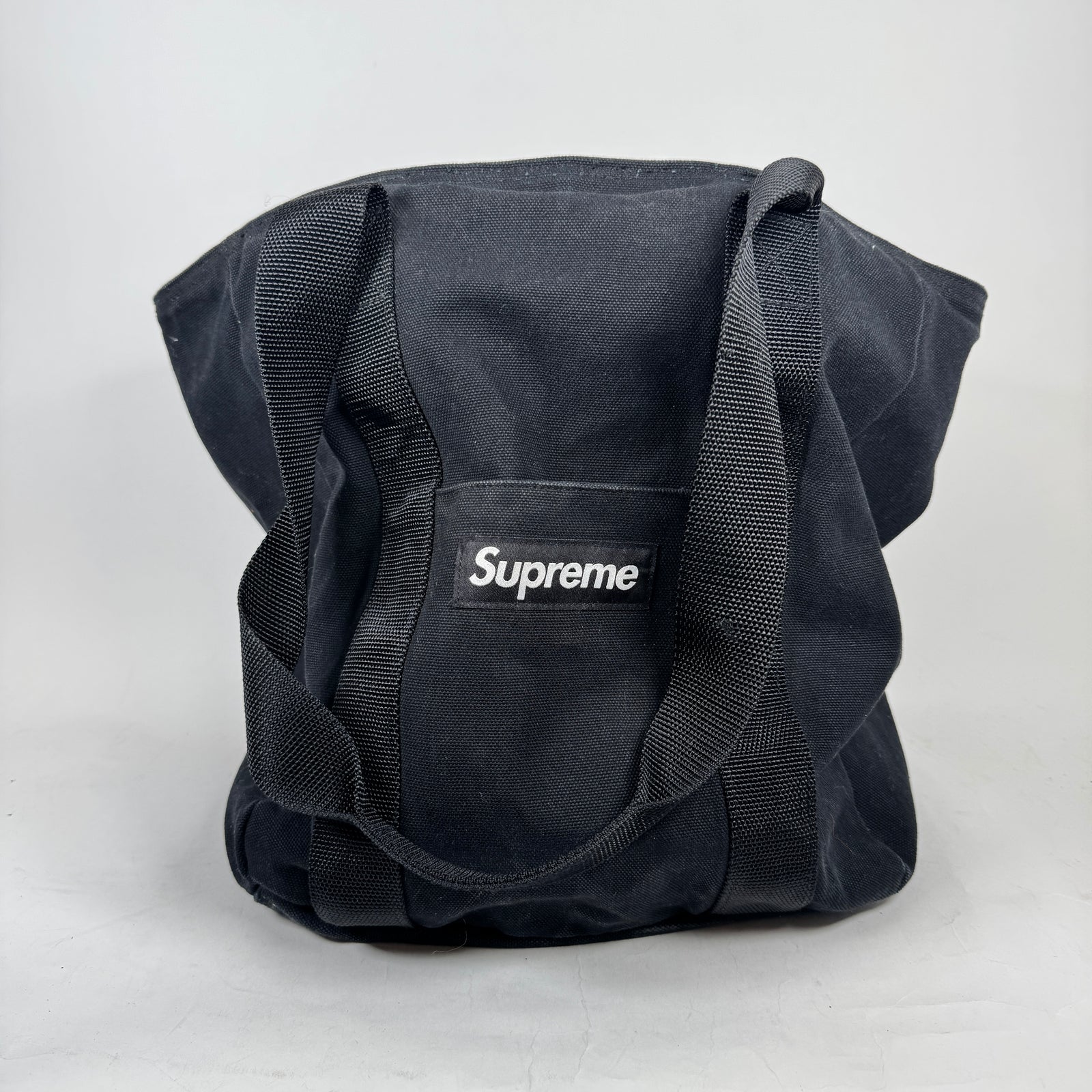 Supreme Black Canvas Tote Bag