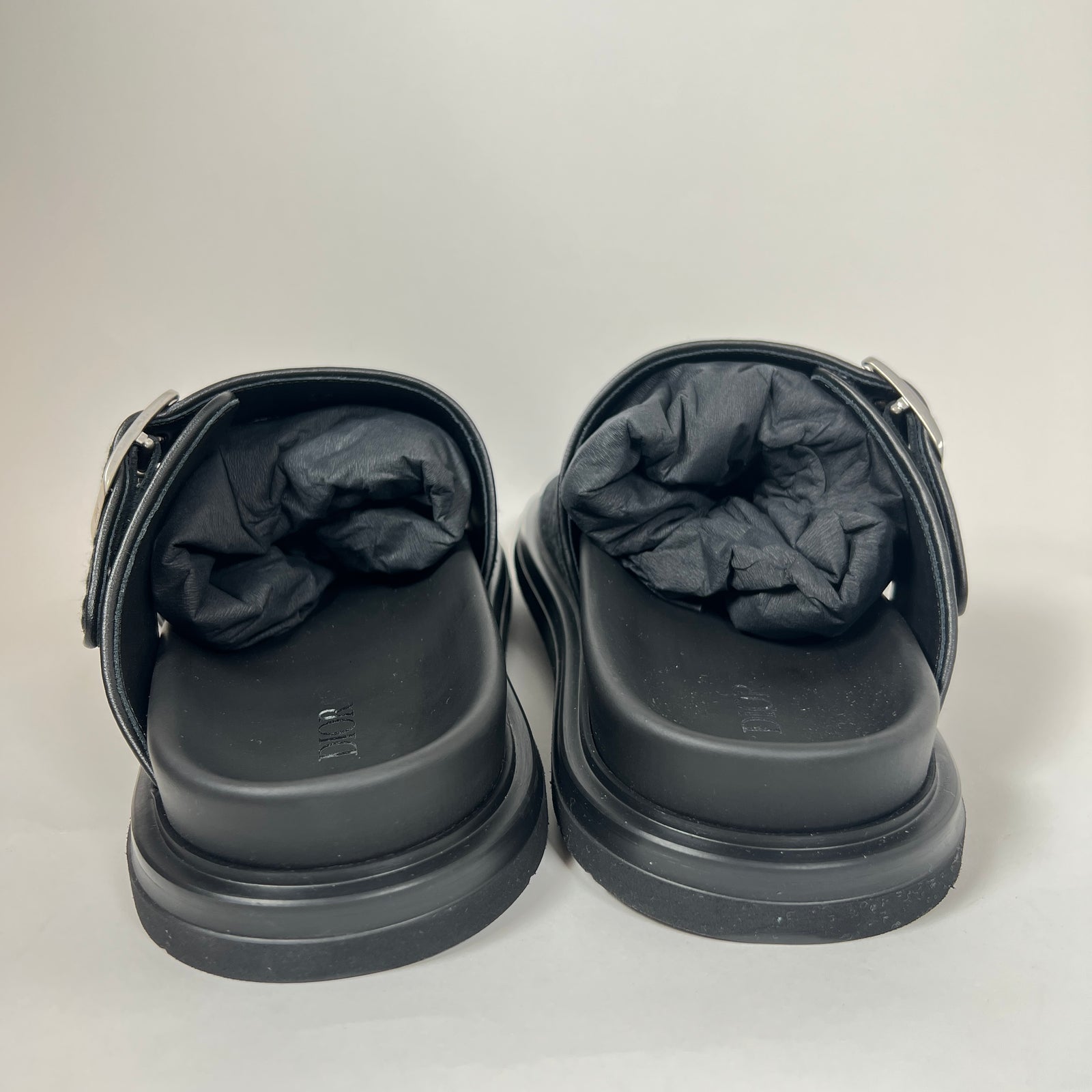 Dior Black/Black Aqua Oblique Sandals Size 43
