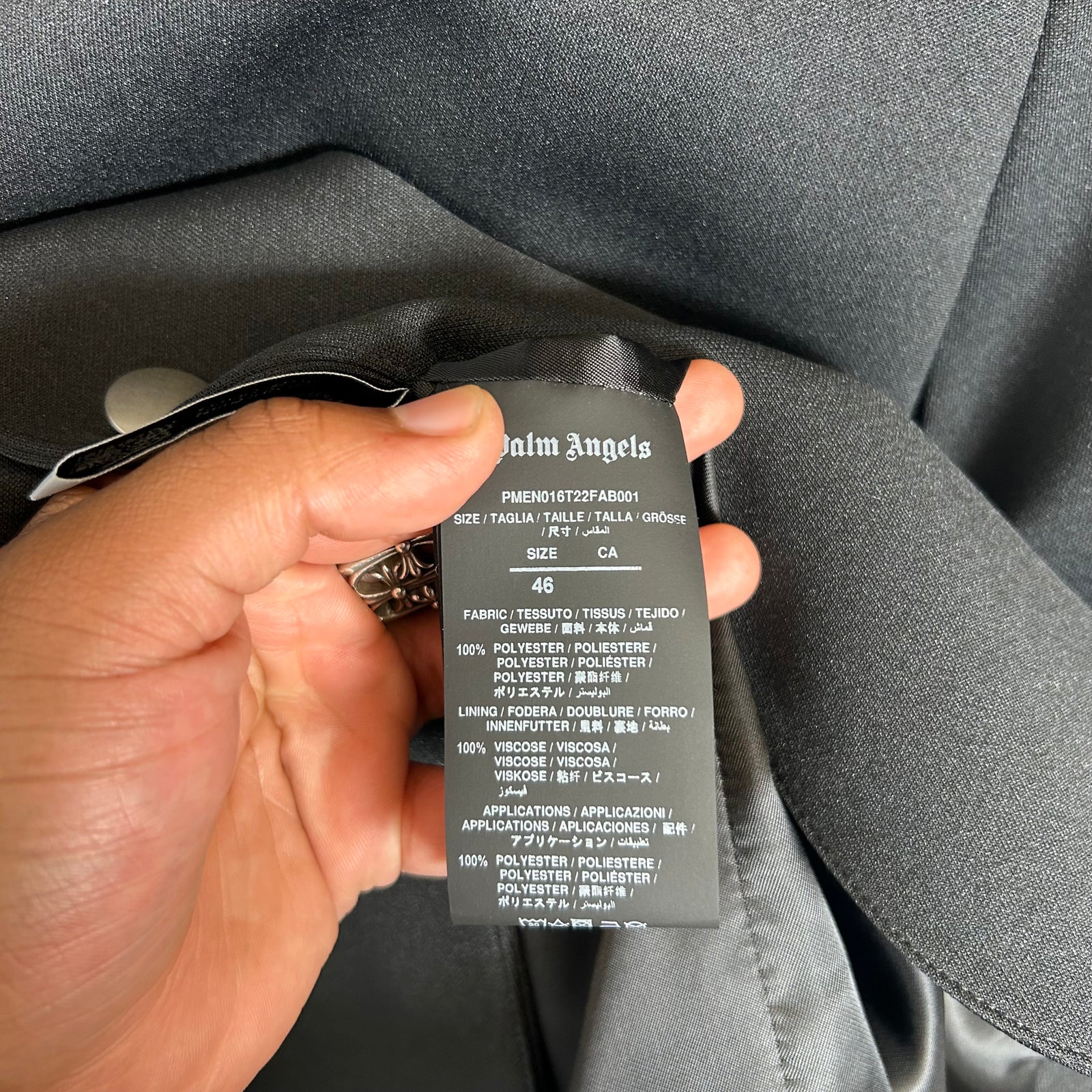 Palm Angels Black Track Blazer Size 46