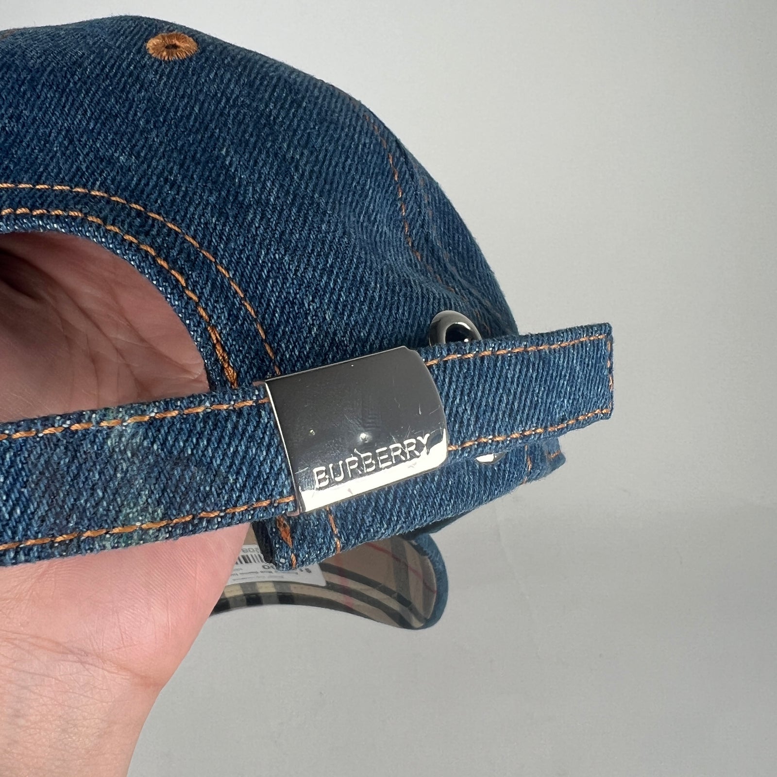 Burberry Blue Denim Logo Hat