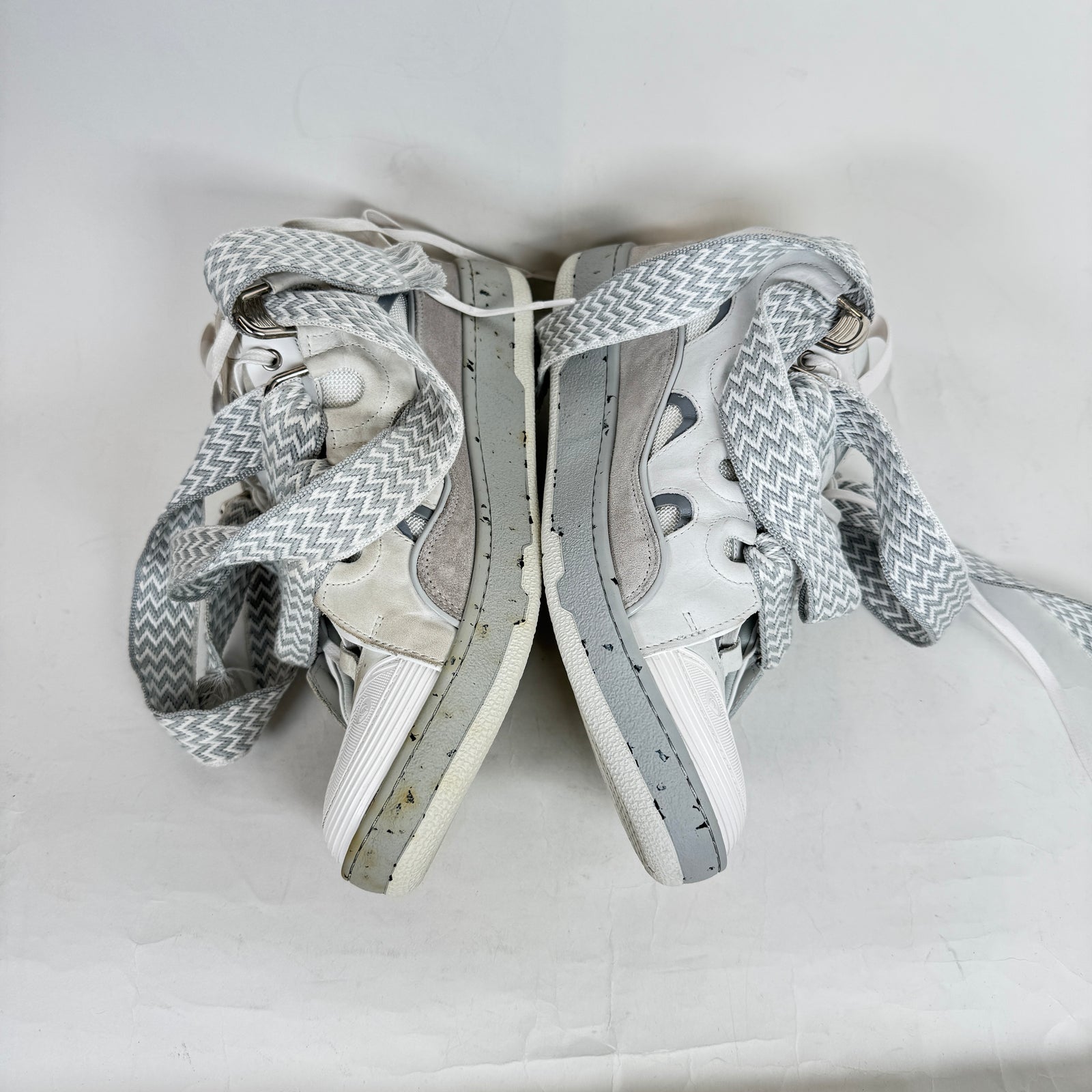 Lanvin White/Grey Curb Sneaker Size 47