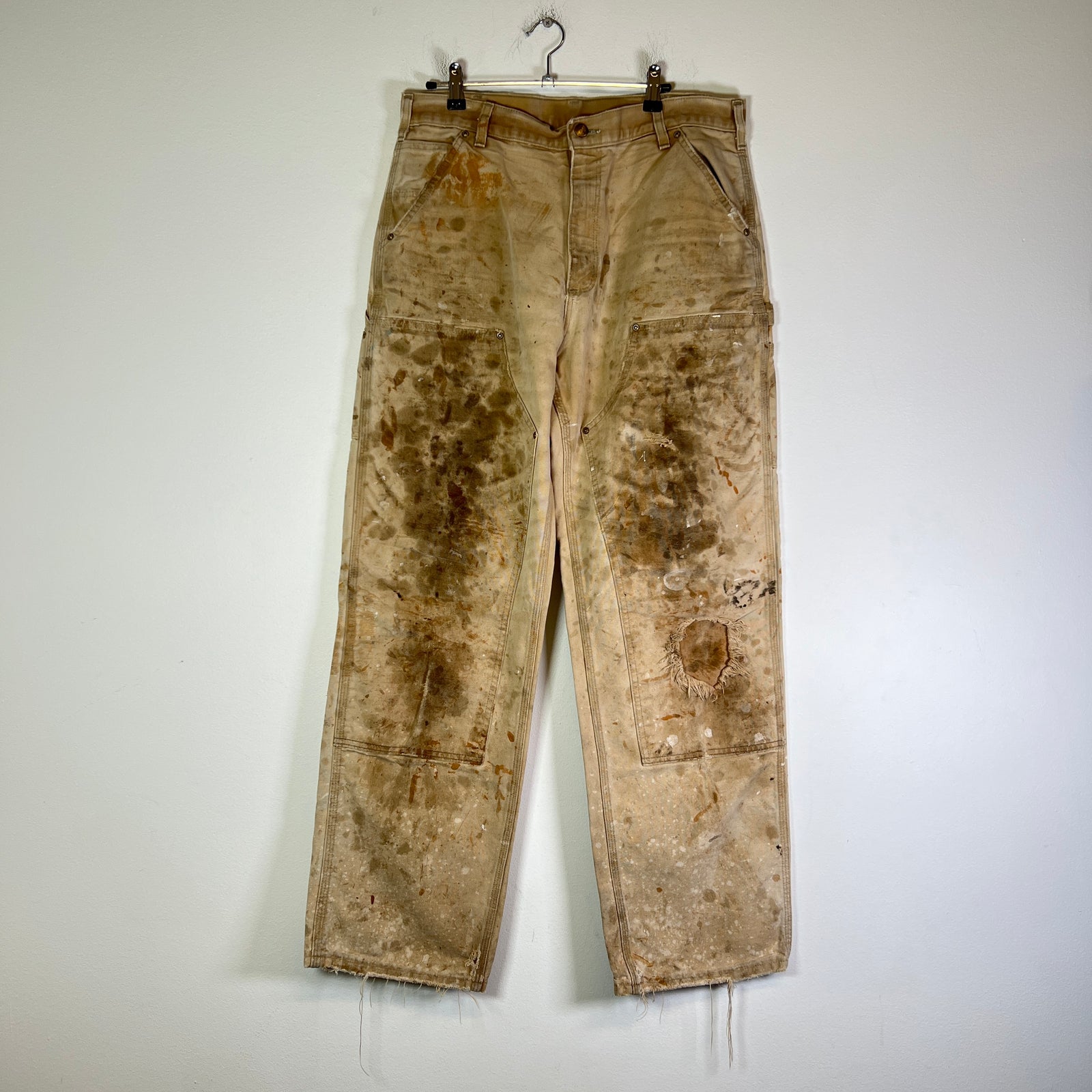 Carhartt Vintage Thrashed Khaki 'Double Knee' Carpenter Pants