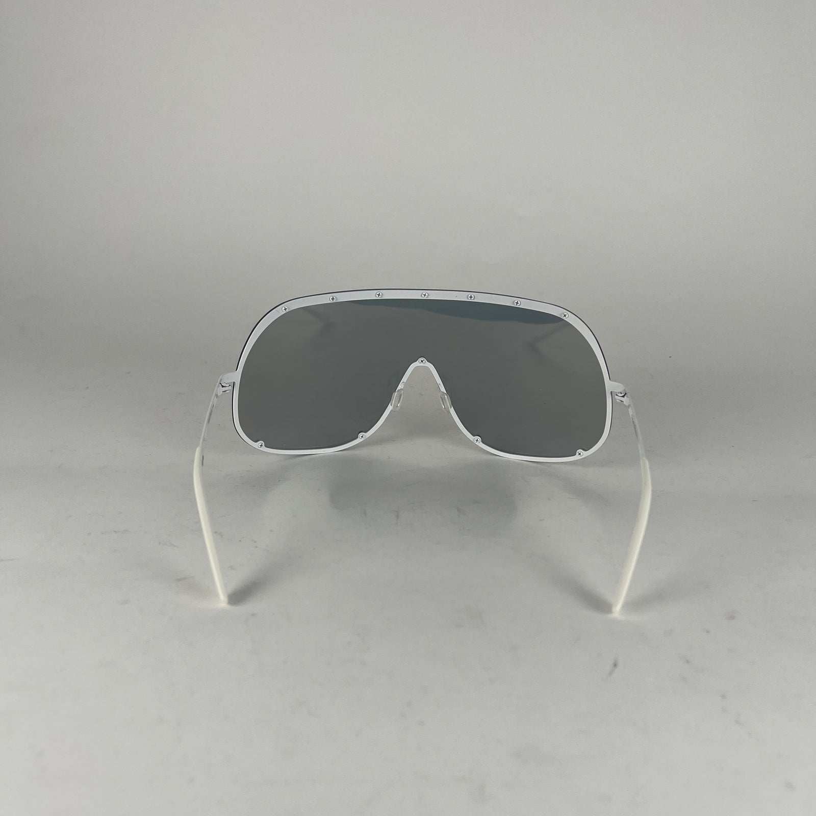 Rick Owens White/Pink Shield Sunglasses