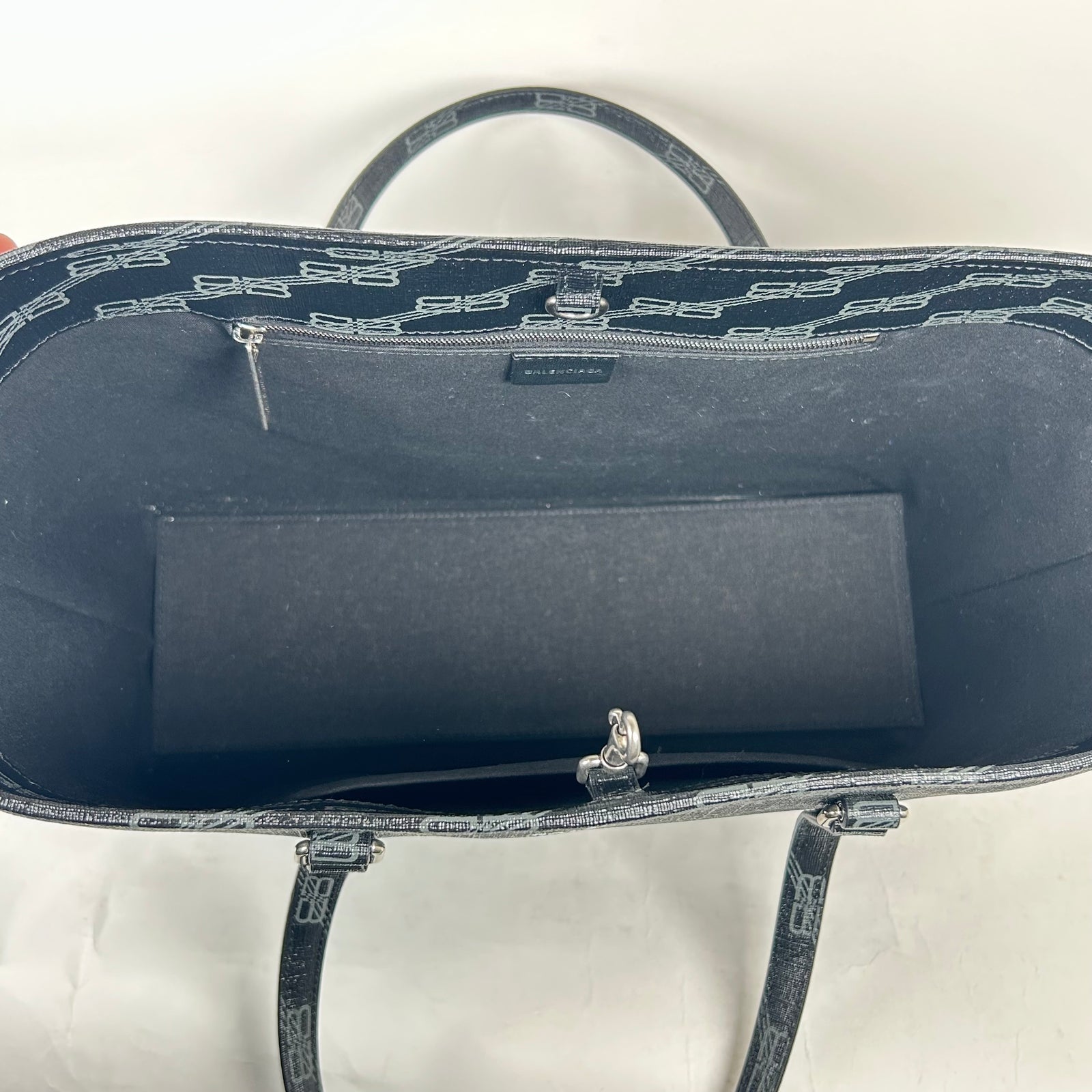 Balenciaga Black BB Monogram Tote Bag