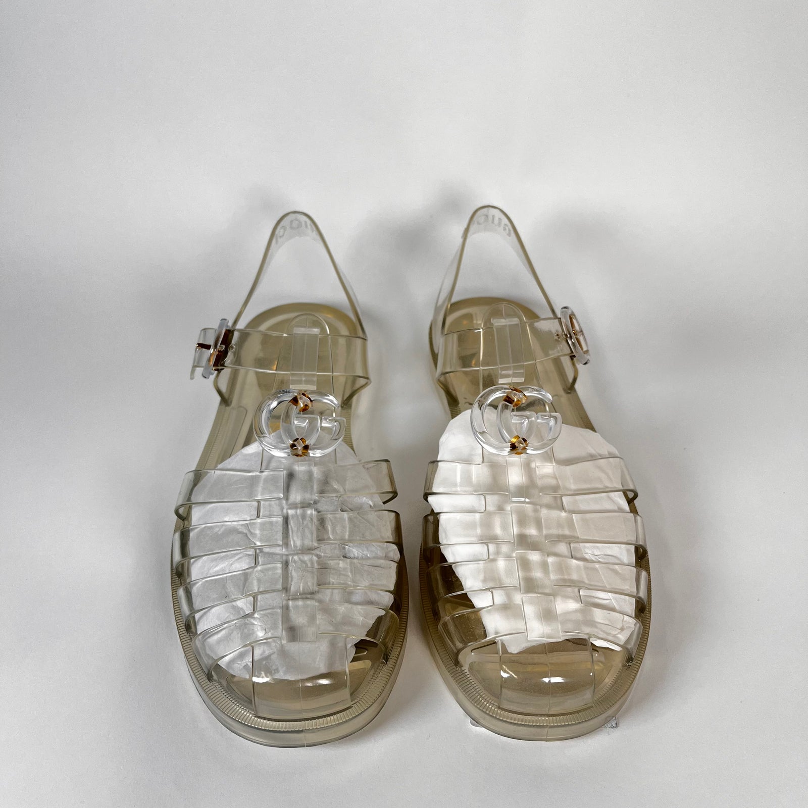 Gucci GG Transparent Fisherman Sandal Size 9