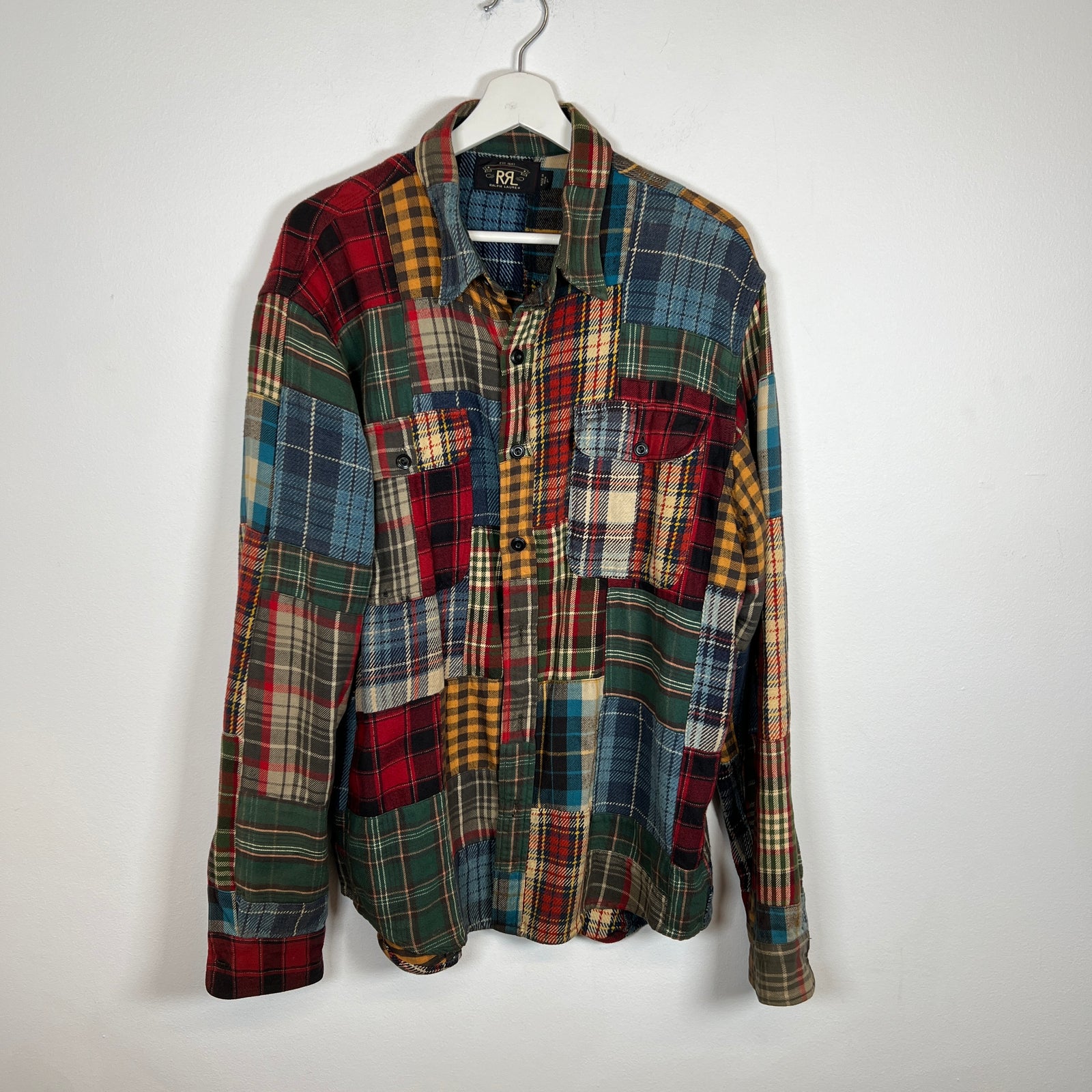 RRL Multicolor Patchwork Flannel Shirt Size L