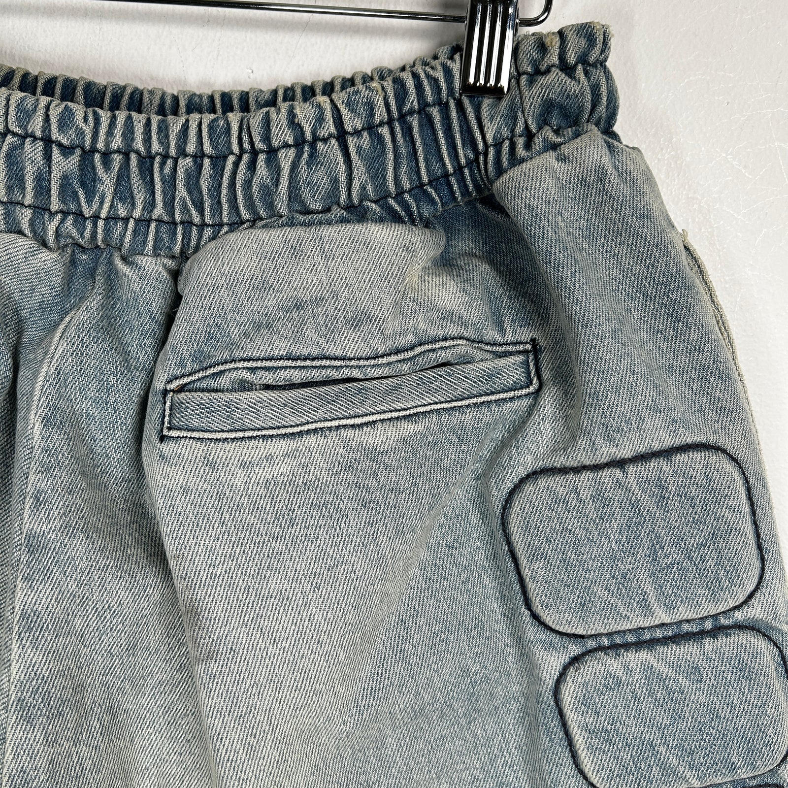 Satoshi Nakakamoto Denim Moto Shorts Size L
