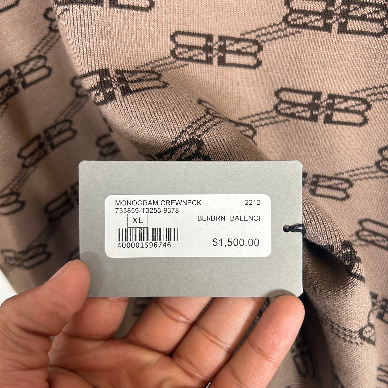Balenciaga Brown BB Logo Sweater Size XL