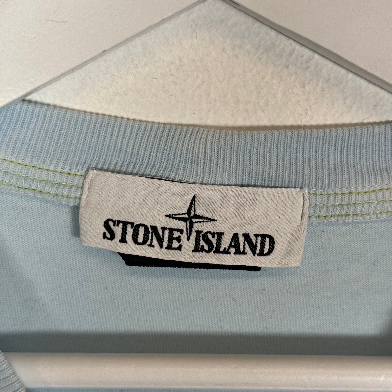 Stone Island Light Blue Embroidered Logo Tee Size XL