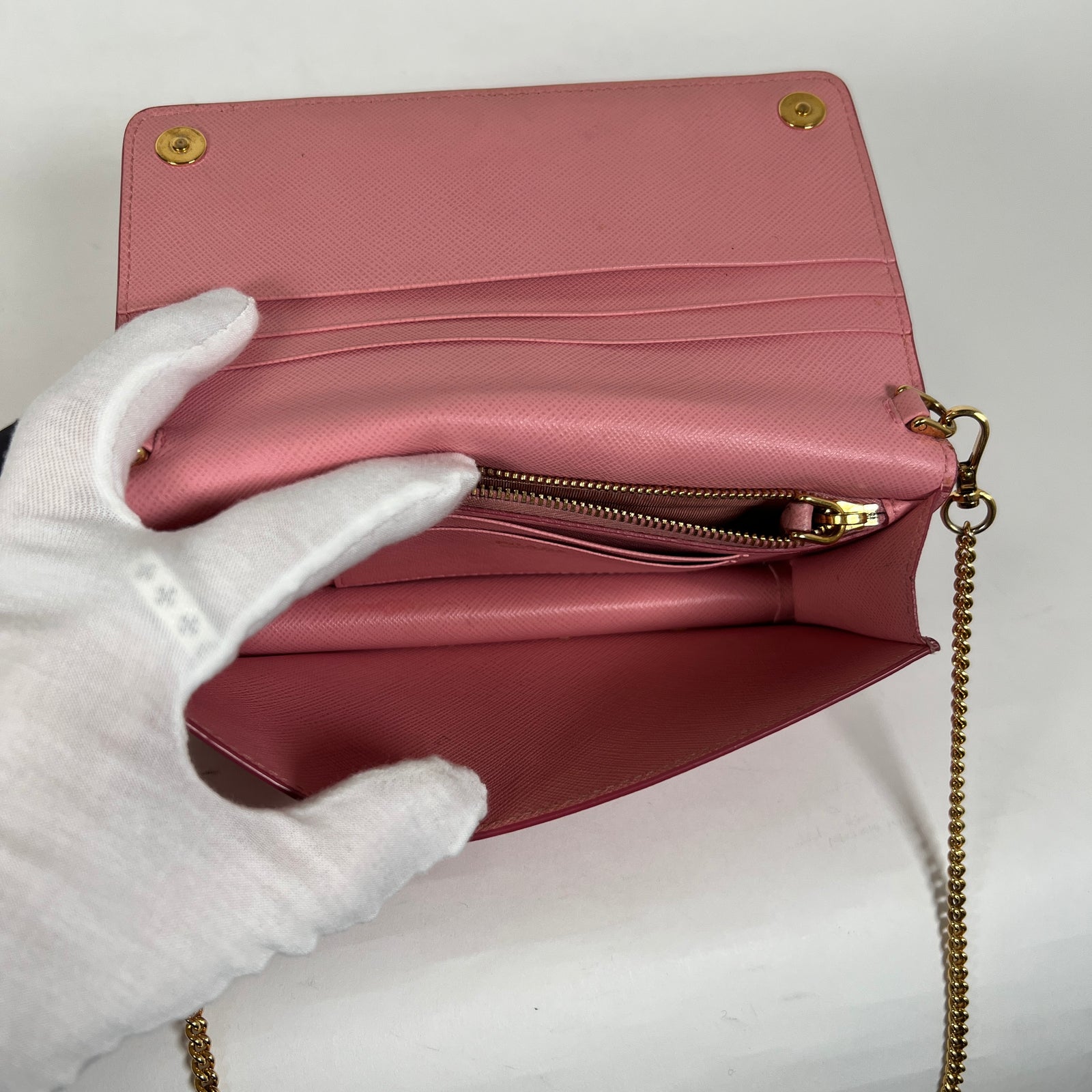 Prada Vitello Saffiano Neutral Pink