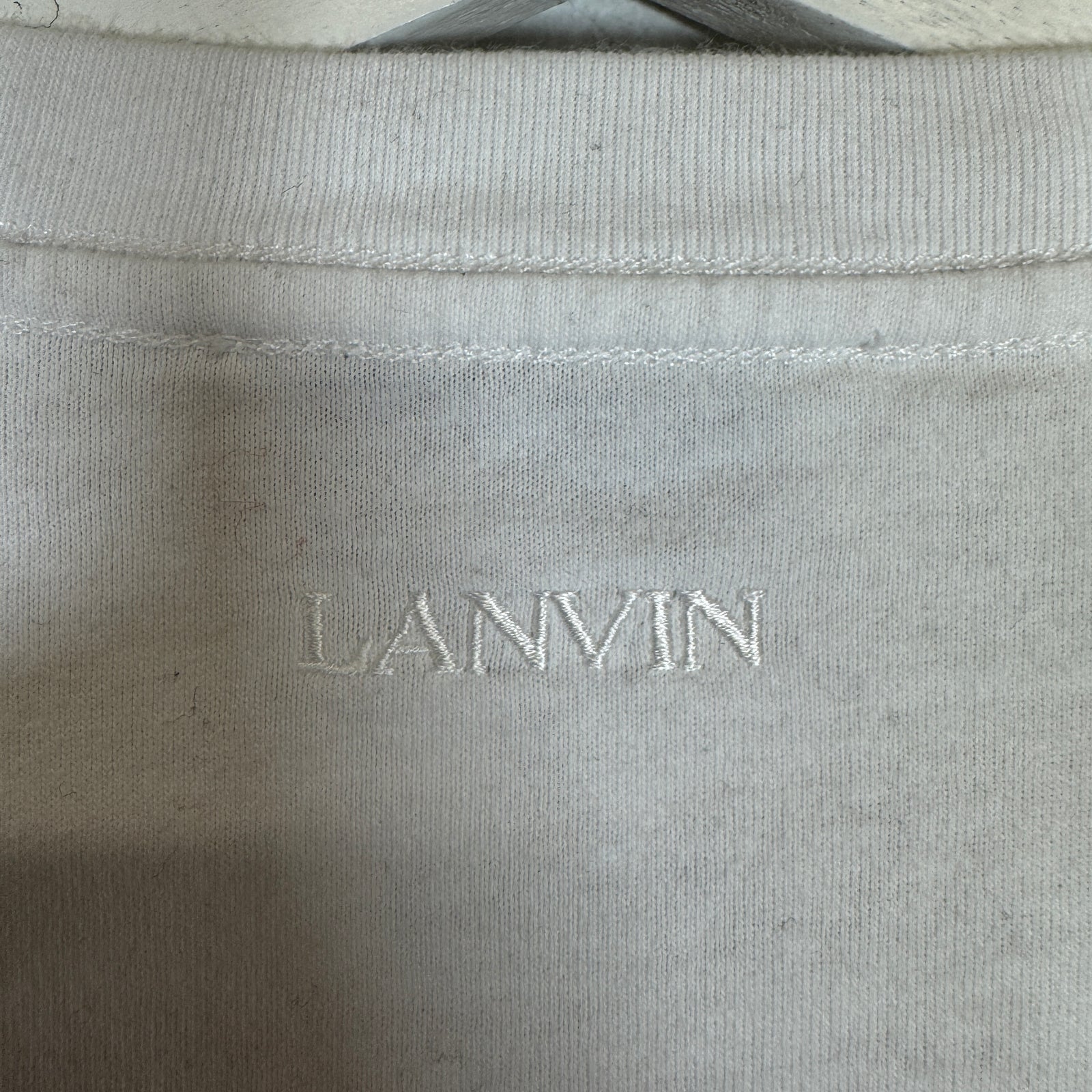 Lanvin White Embroidered Logo T-shirt Size S