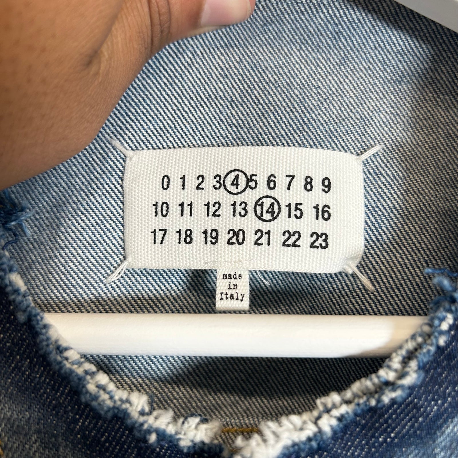 Maison Margiela Lightwash Collarless Denim Jacket Size 54