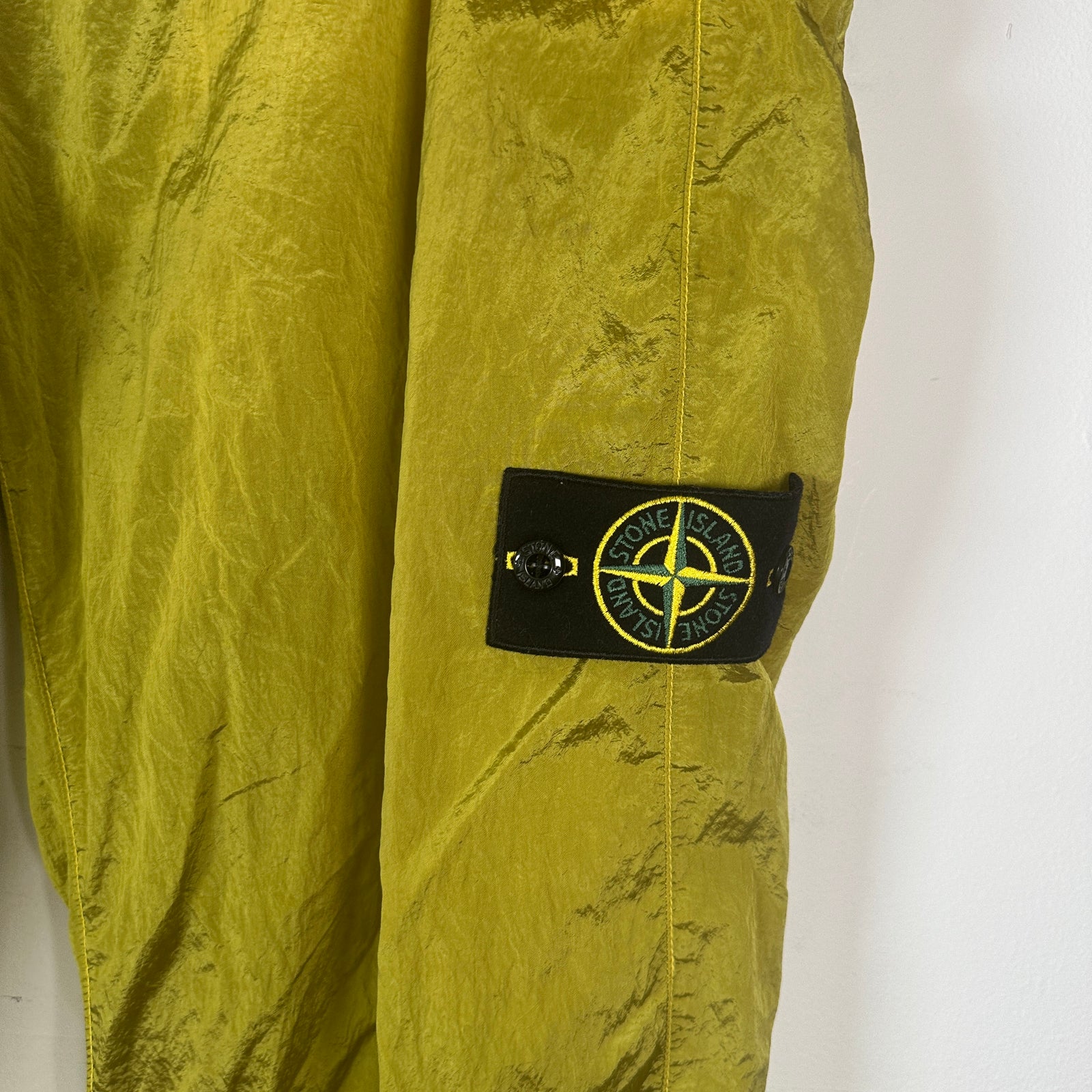 Stone Island Mustard Yellow Nylon Cargo Pants Size 36