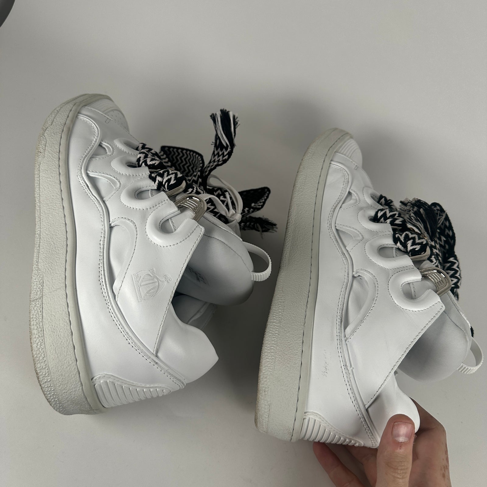 Lanvin x Future White Leather Curb Sneaker Size 12