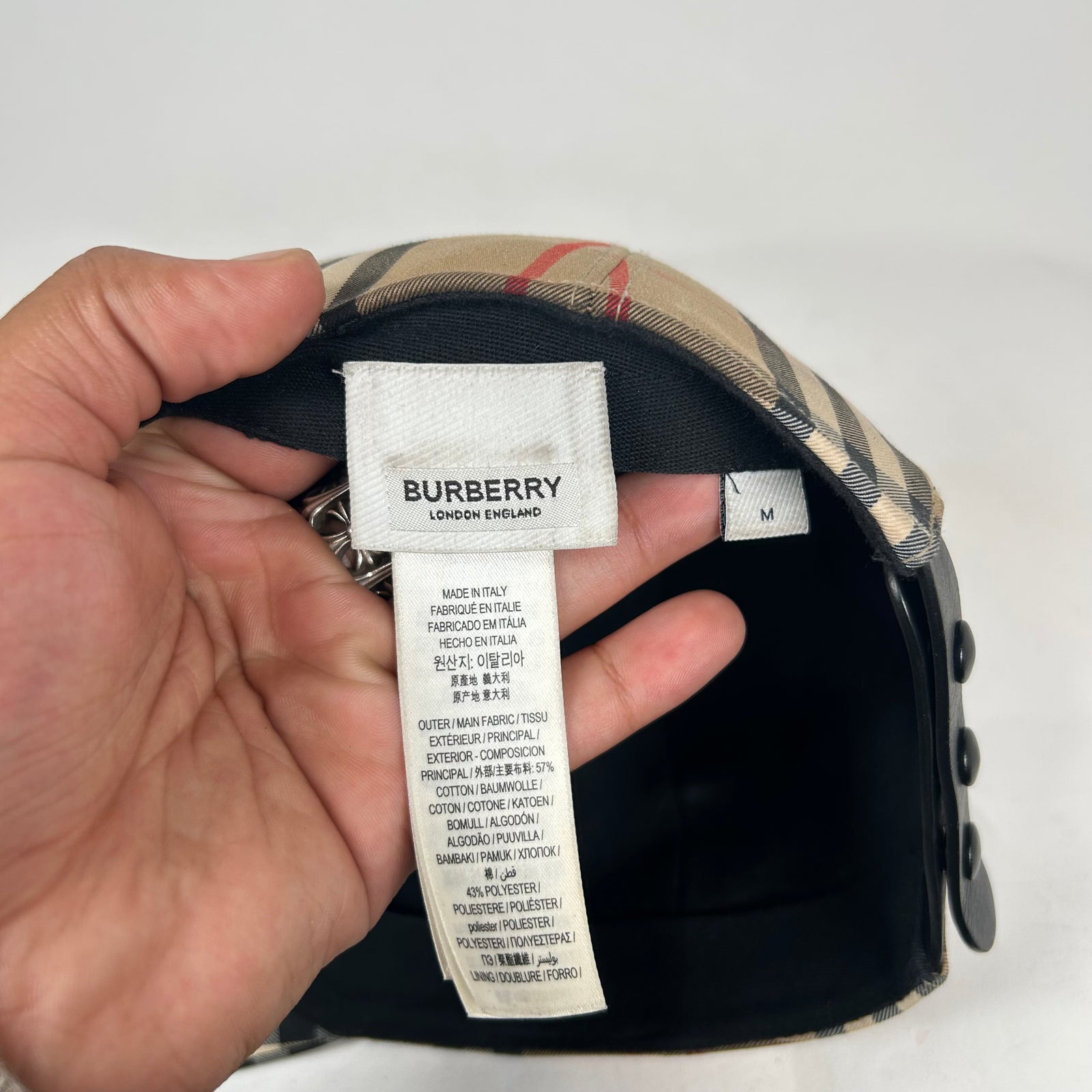Burberry Beige Vintage Check Baseball Cap Size M