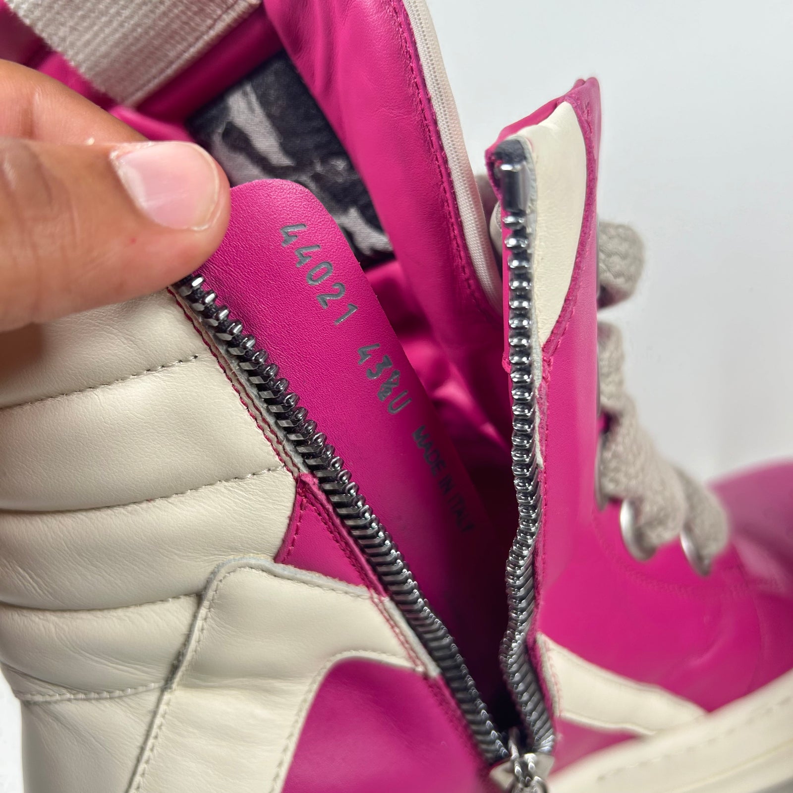 Rick Owens Pink Jumbo Lace Geobasket Size 43.5