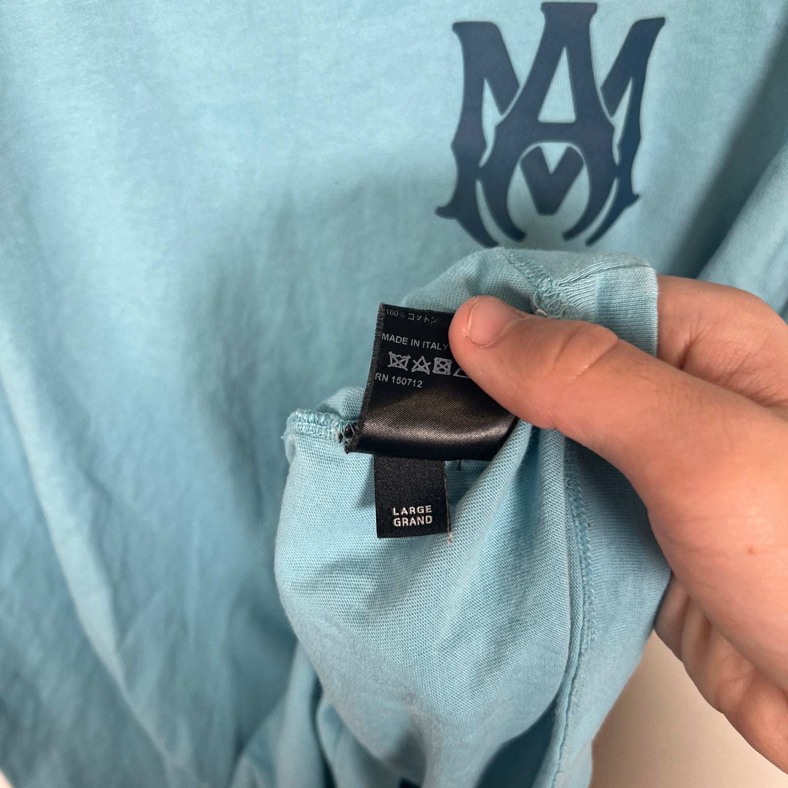 Amiri AM Blue Logo T-Shirt