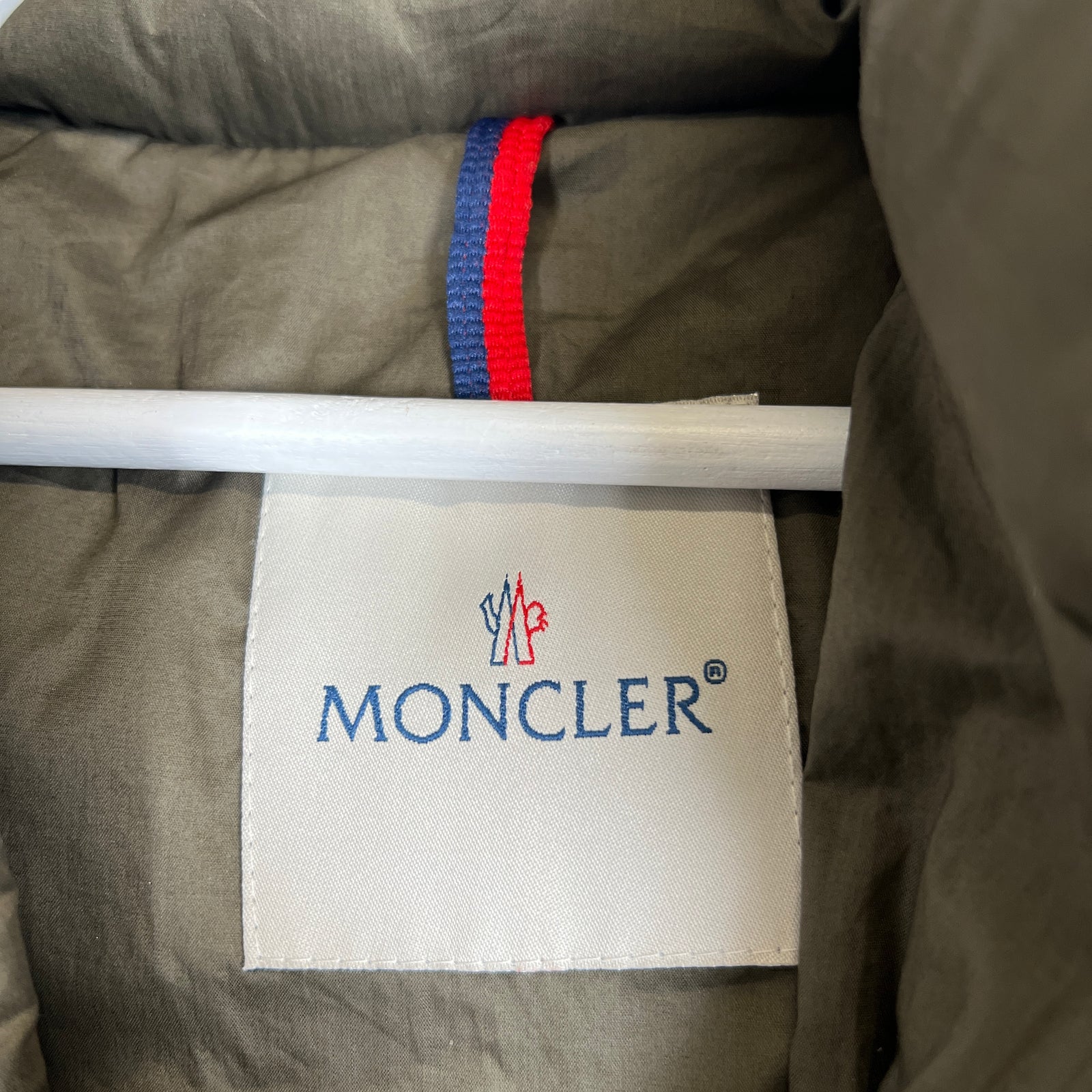 Moncler Olive Mayaf Hooded Fur Jacket Size 4