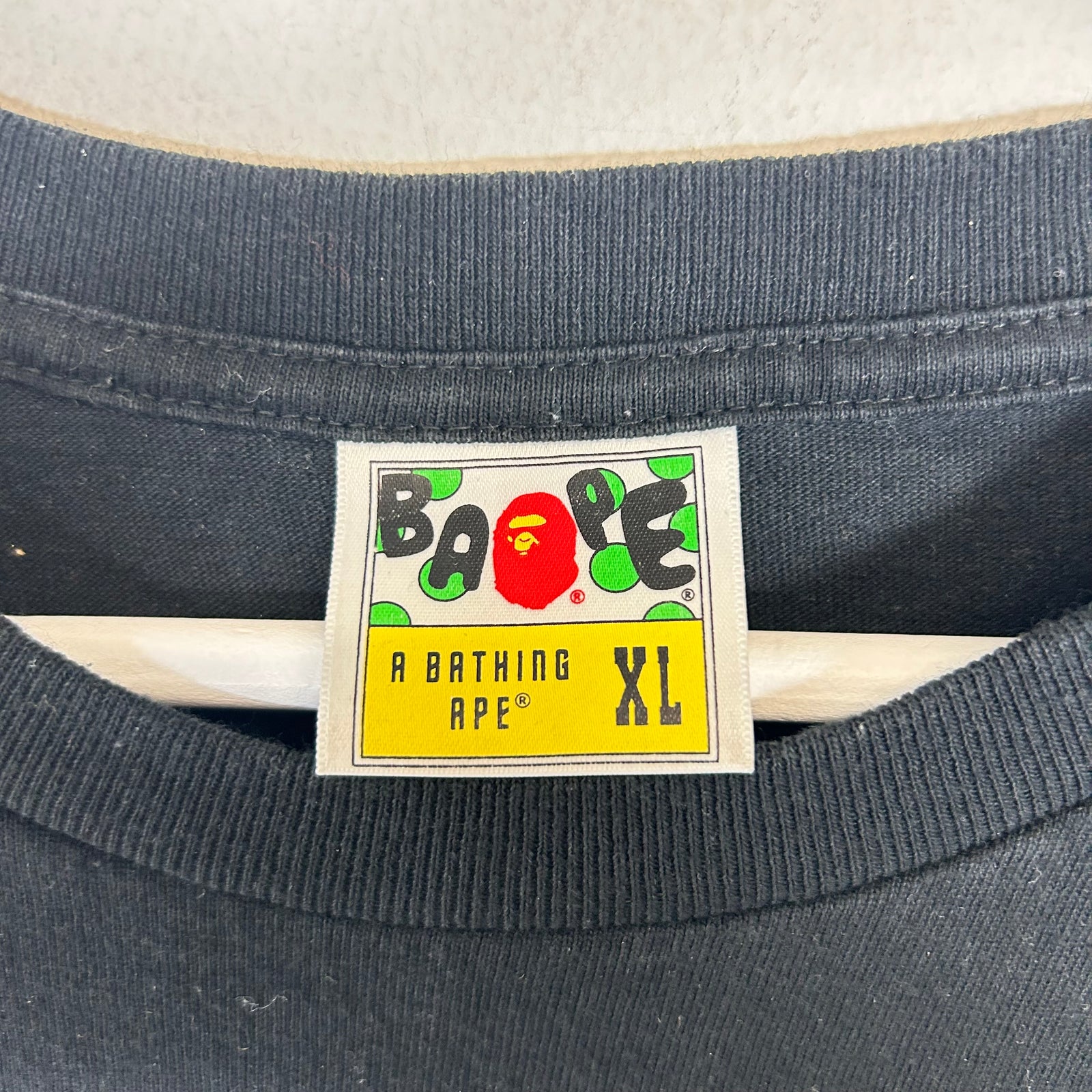 Bape Black STA Denim Pattern T-Shirt Size XL
