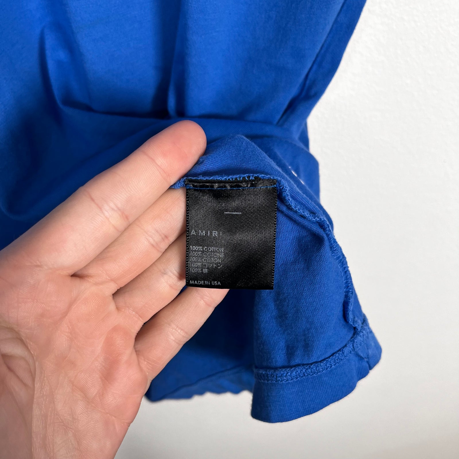 Amiri Paint Drip Logo Blue T-Shirt Size XS