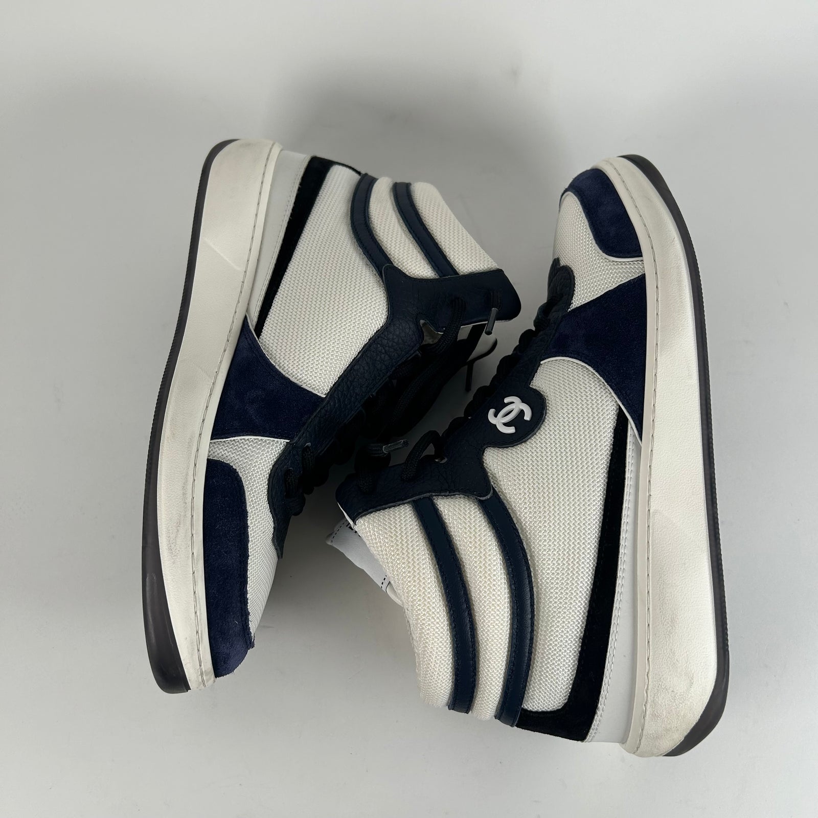 Chanel Navy 'Sport Ryder' CC Hightop Sneaker Size 8