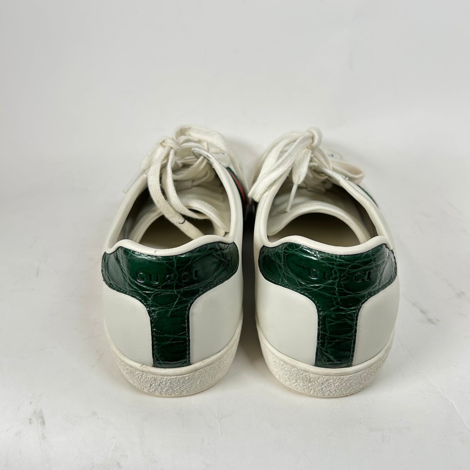 Gucci White Web Ace Sneaker Size GG 8.5