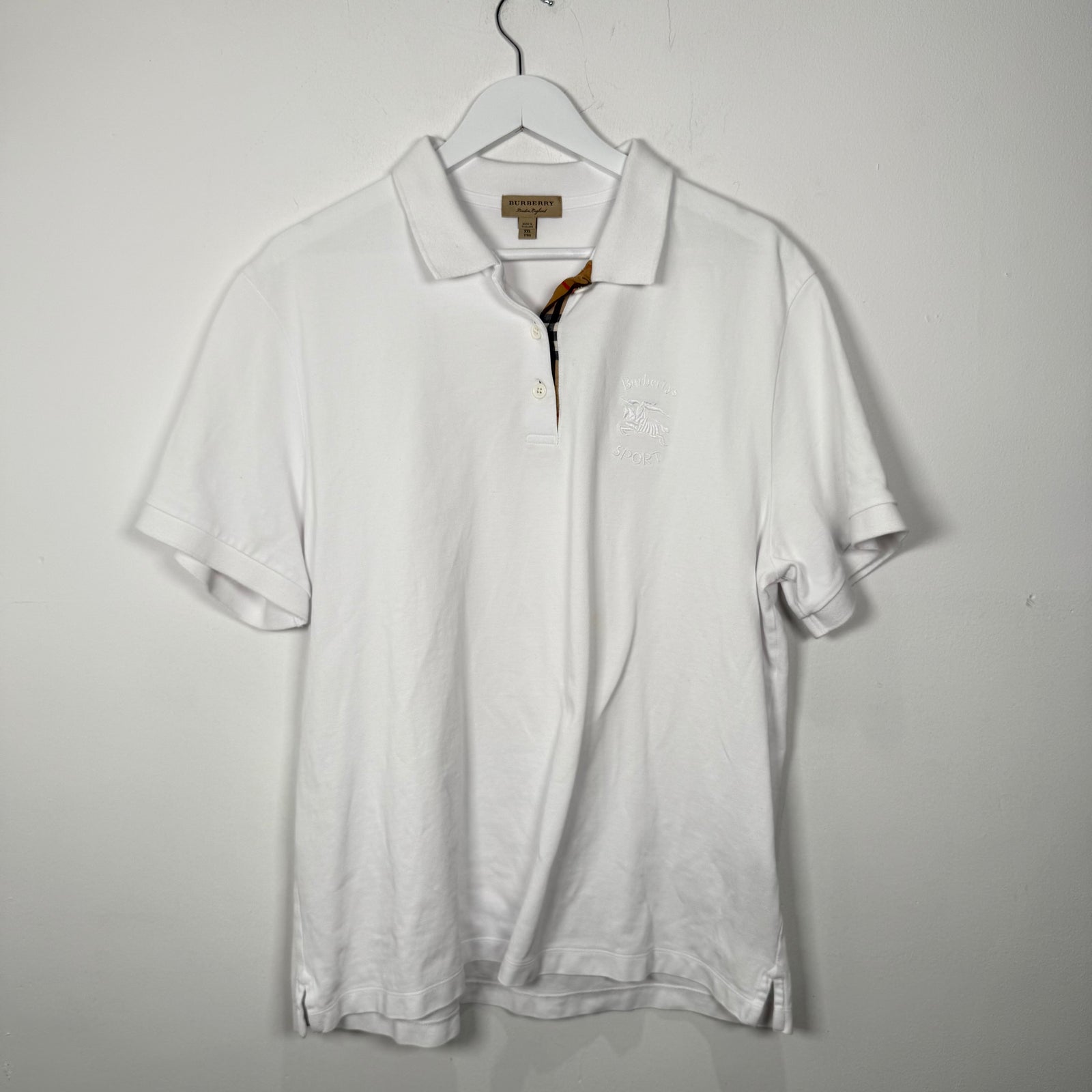 Burberry Sport White Polo Shirt Size XXL
