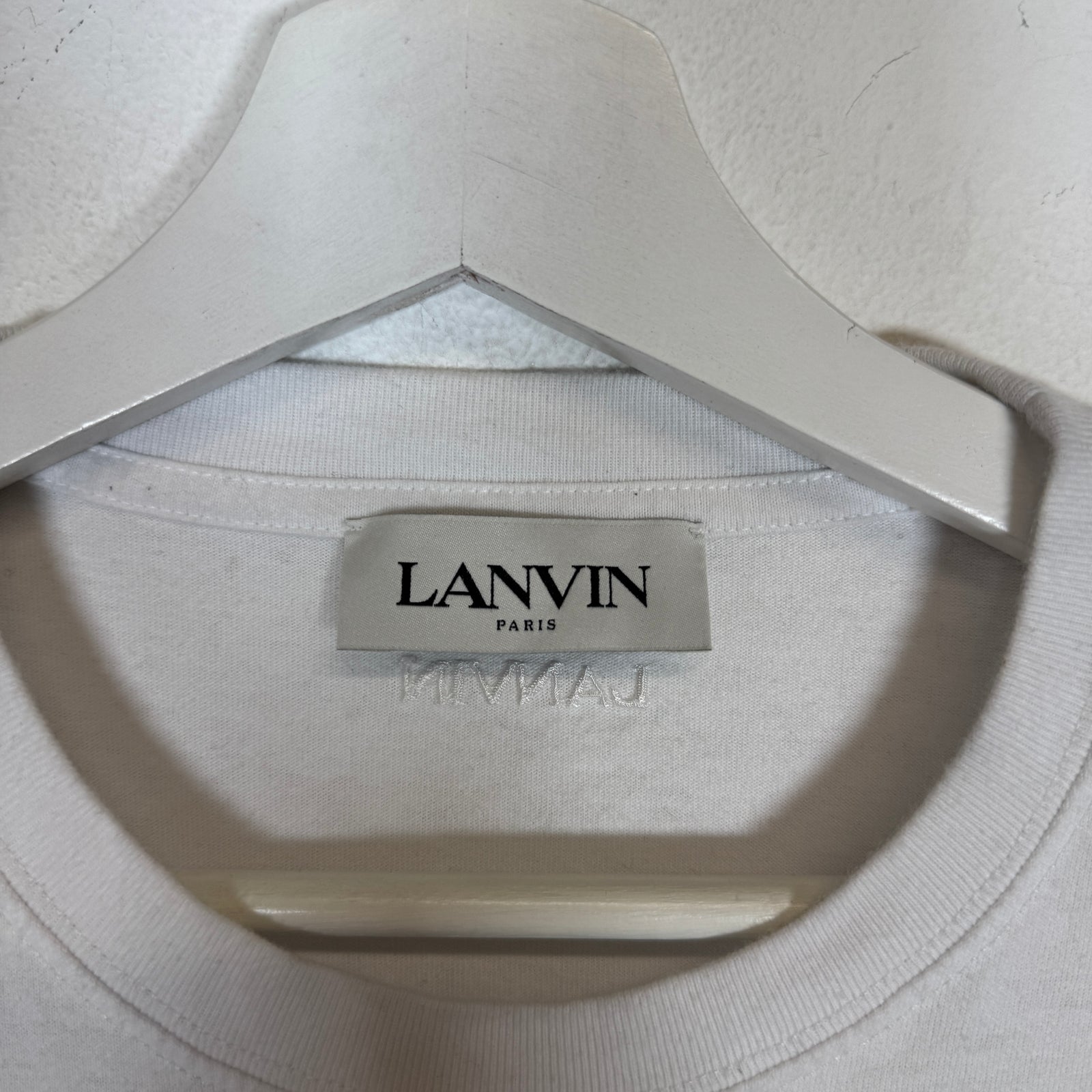 Lanvin White Embroidered Logo T-shirt Size S