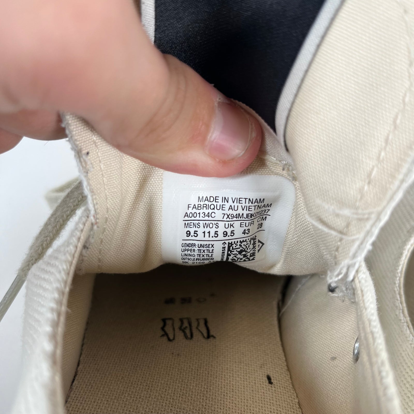 Rick Owens x Converse Round Toe Low Top Size 43