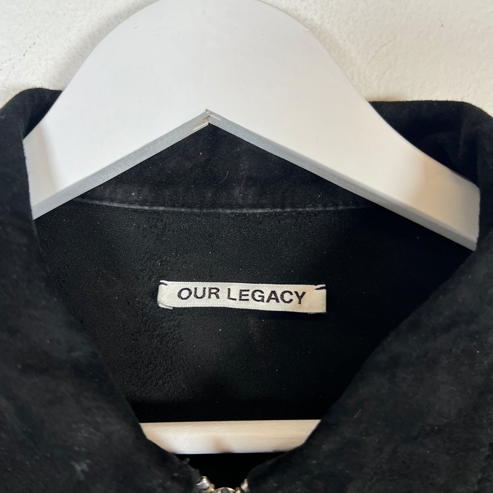 Our Legacy Black Suede Zip Up Jacket Size M