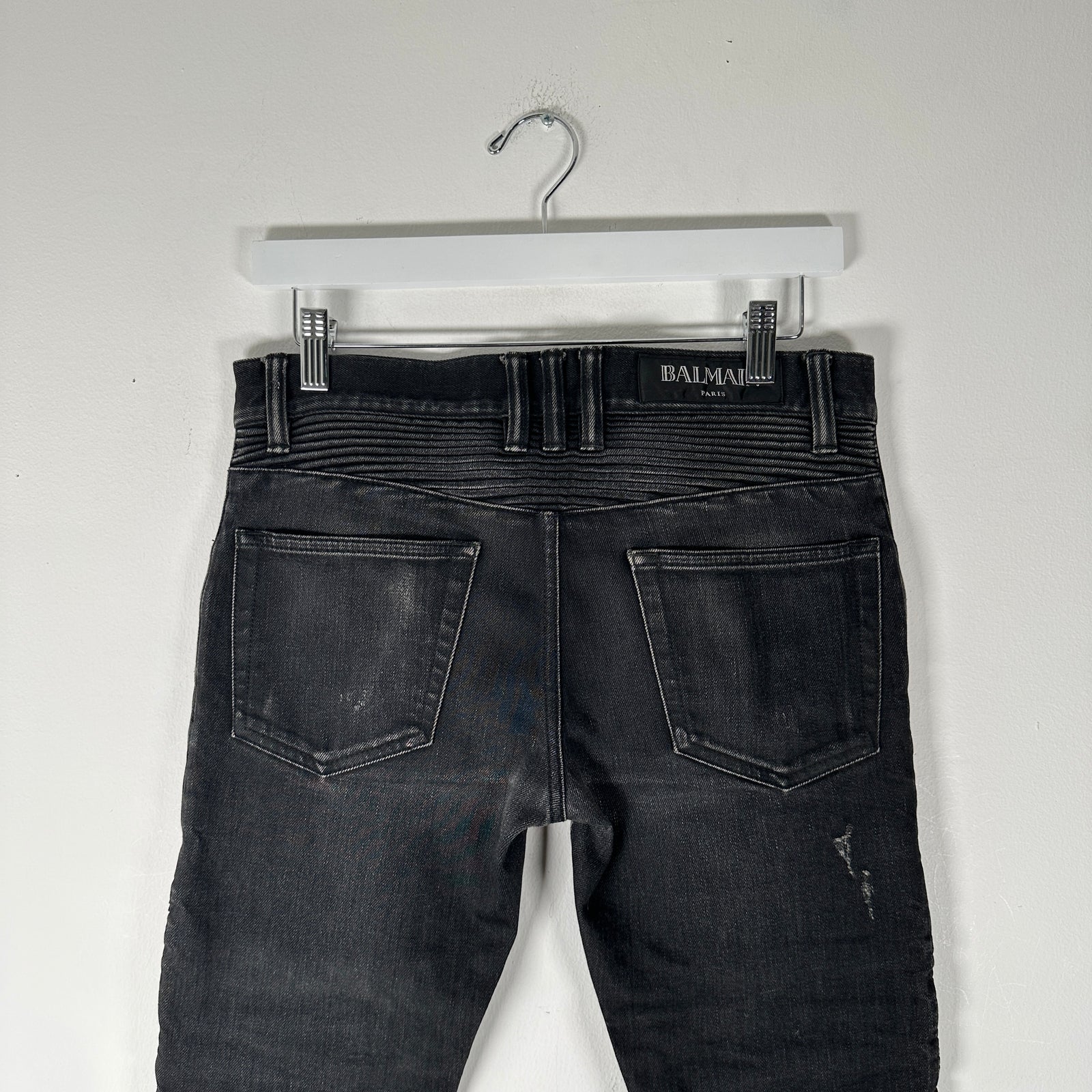 Balmain Black Biker Jeans Size 27